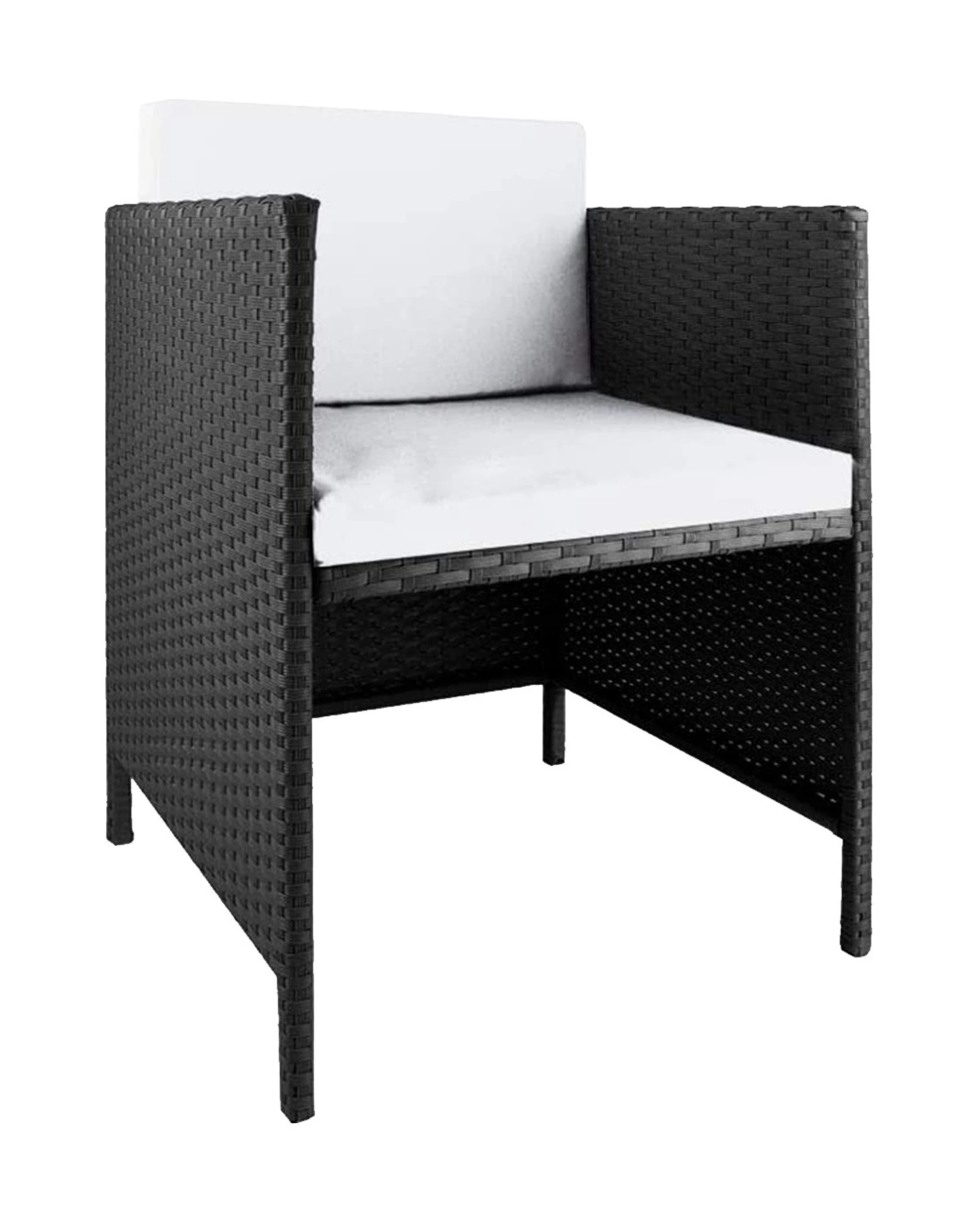 3 9 Piece Pe Rattan Garden Patio Outdoor Dining Set Black, 3 of 10