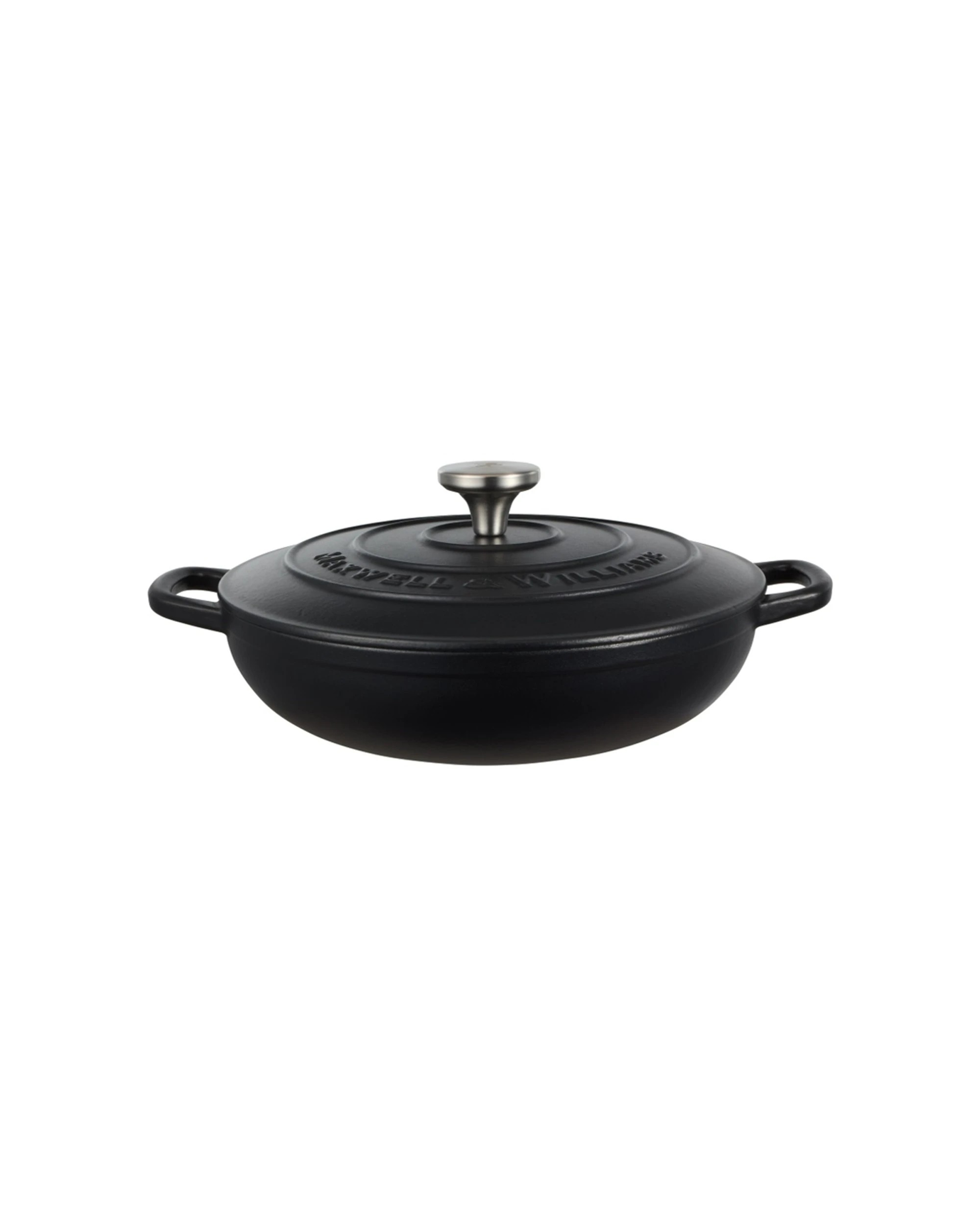 1 Maxwell & Williams Cast Iron Braiser 27cm/3.3L Capacity Cookware - Black, 1 of 5