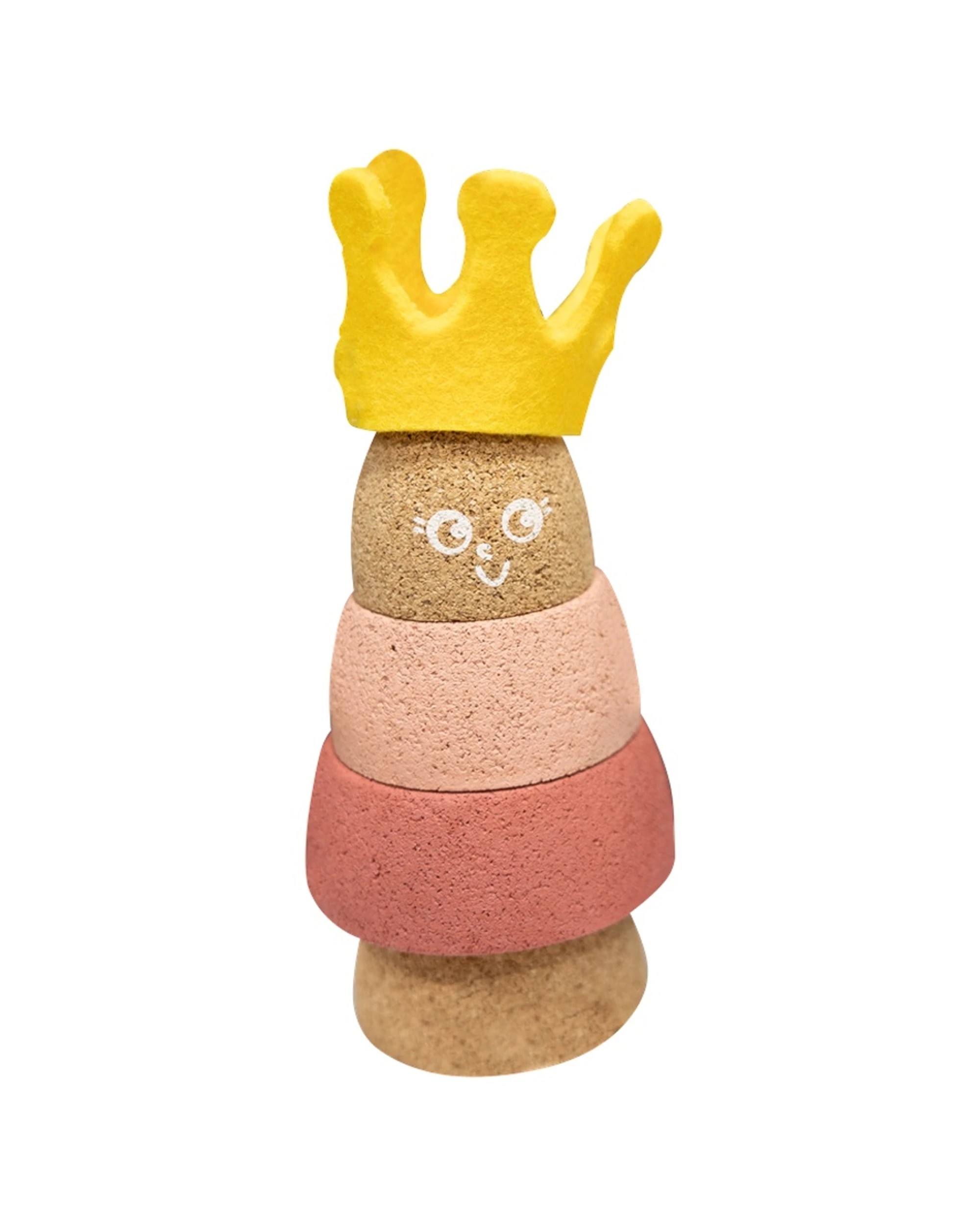 1 Korko Queen Stacking Toy Cork Figure With Felt Crown Creative Play - Natural, 1 of 3