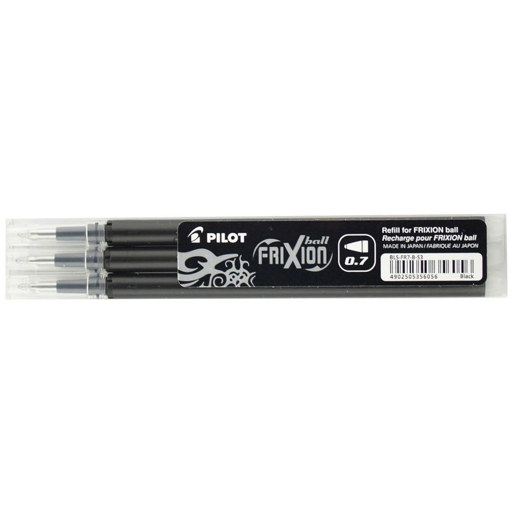 1 PILOT FriXion Erasable Gel Ink Refill 0.7mm Black 3 Pack, 1 of 8