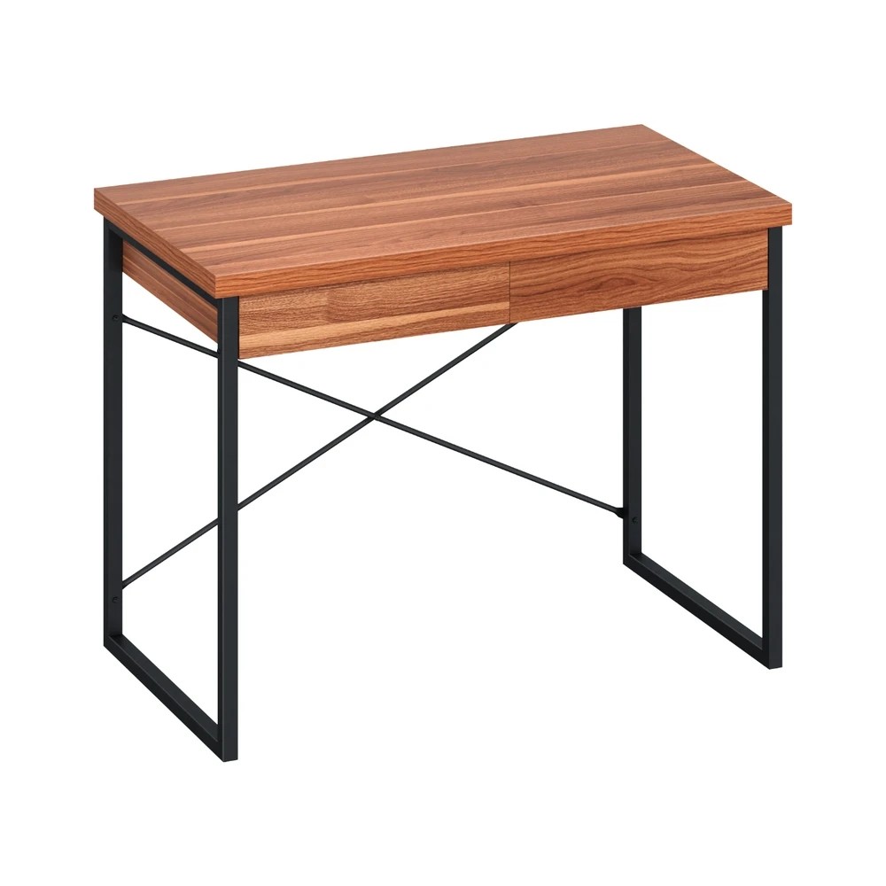 1 Artiss Computer Desk Drawer Storage Walnut 100CM - Brown, 1 of 7