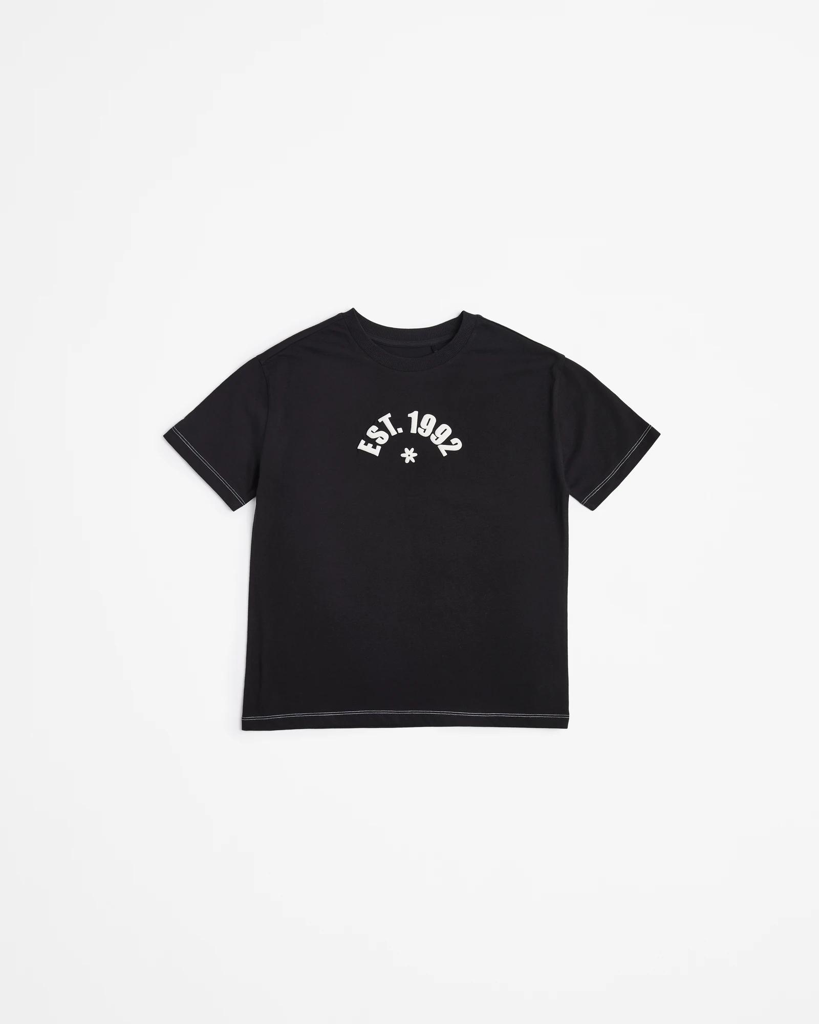 1 Target Australian Cotton Longline Print T-shirt BLACK, 1 of 3