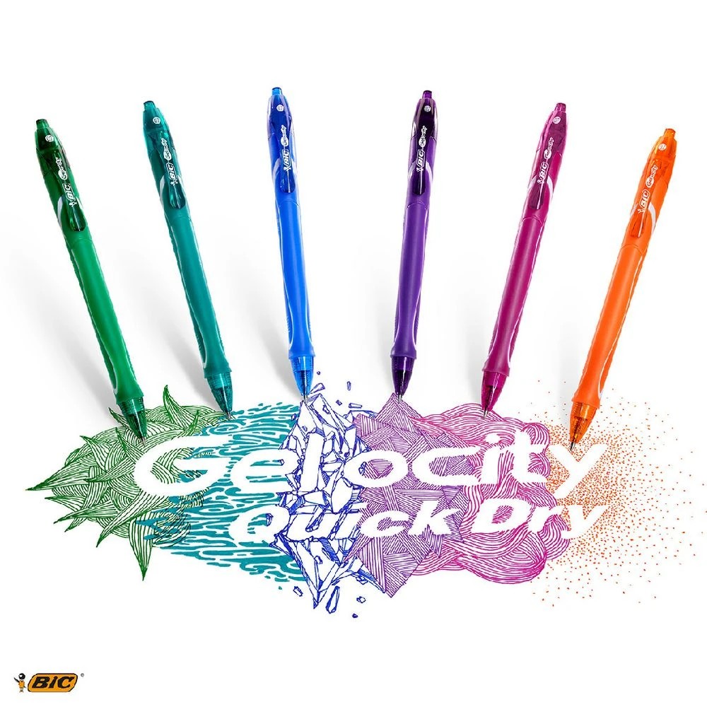 3 Bic Gelocity Quick Dry Gel Pens 0.7mm Assorted 24 Pack, 3 of 6
