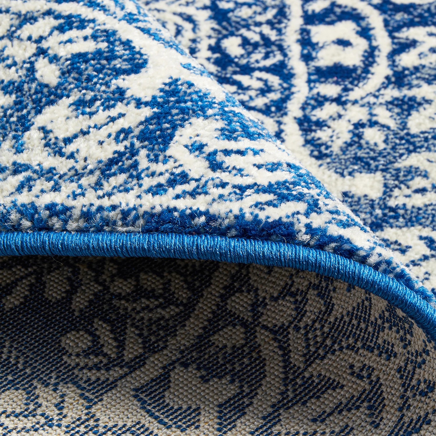 9 Common Ground Rugs Phantom 358 200x200cm - Medium Round Power Loomed Pet Friendly Rug - Blue, 9 of 9