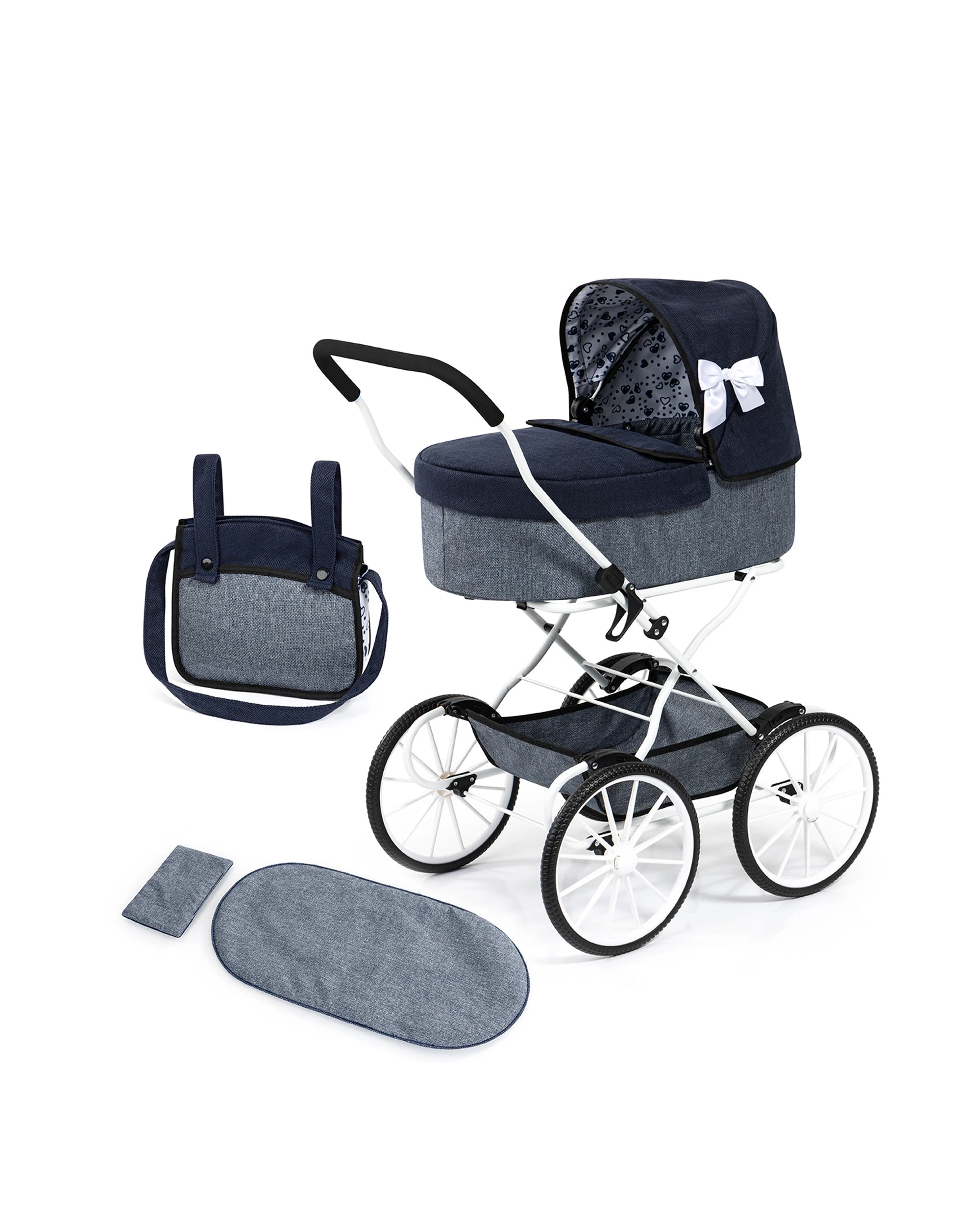 8 BAYER Classic Doll Pram Kids Stroller Foldable Basket Bag Included 18Inch
 - blue, 8 of 10