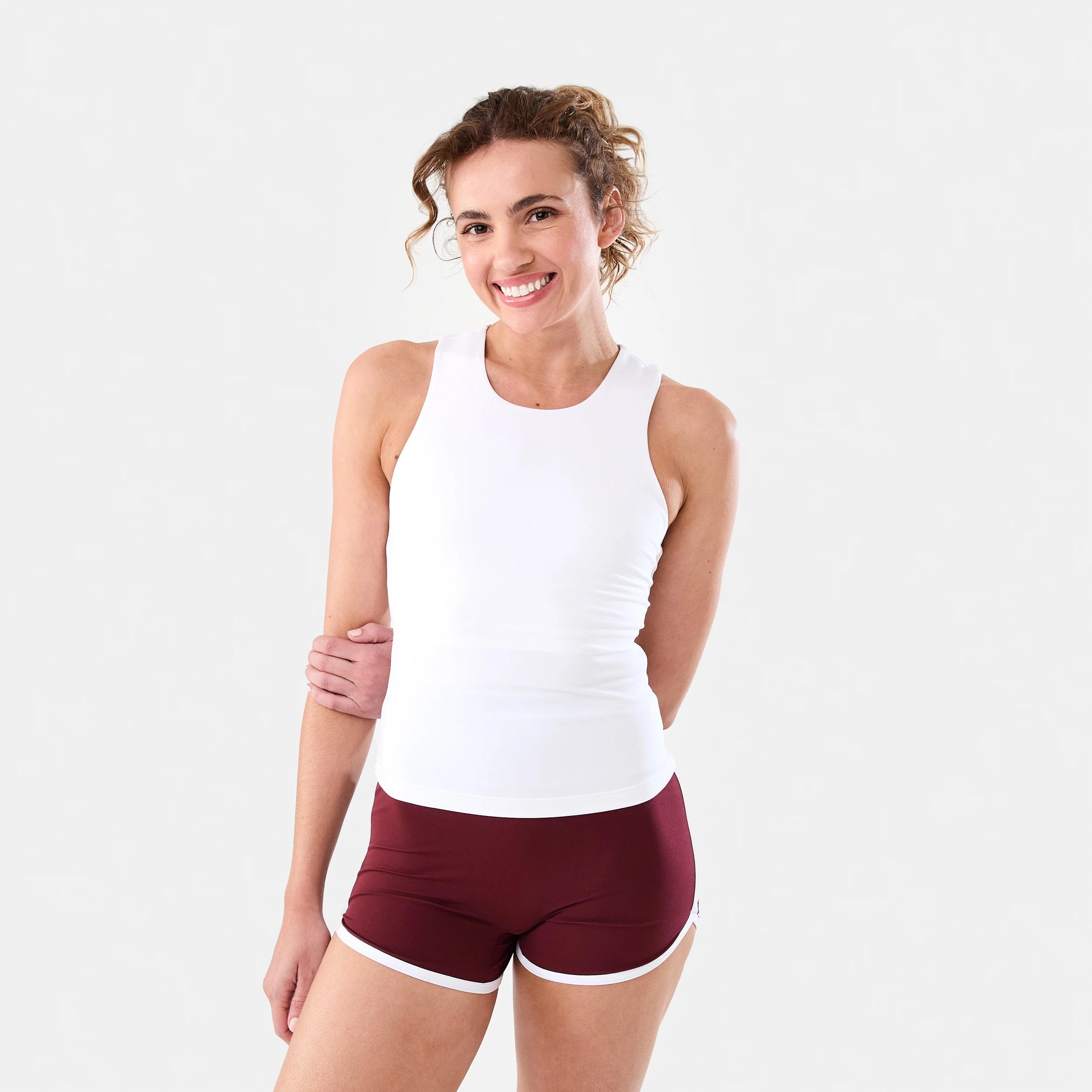 4 Active Womens Contrast Tipping Shorts BURGUNDY CHERRY, 4 of 6