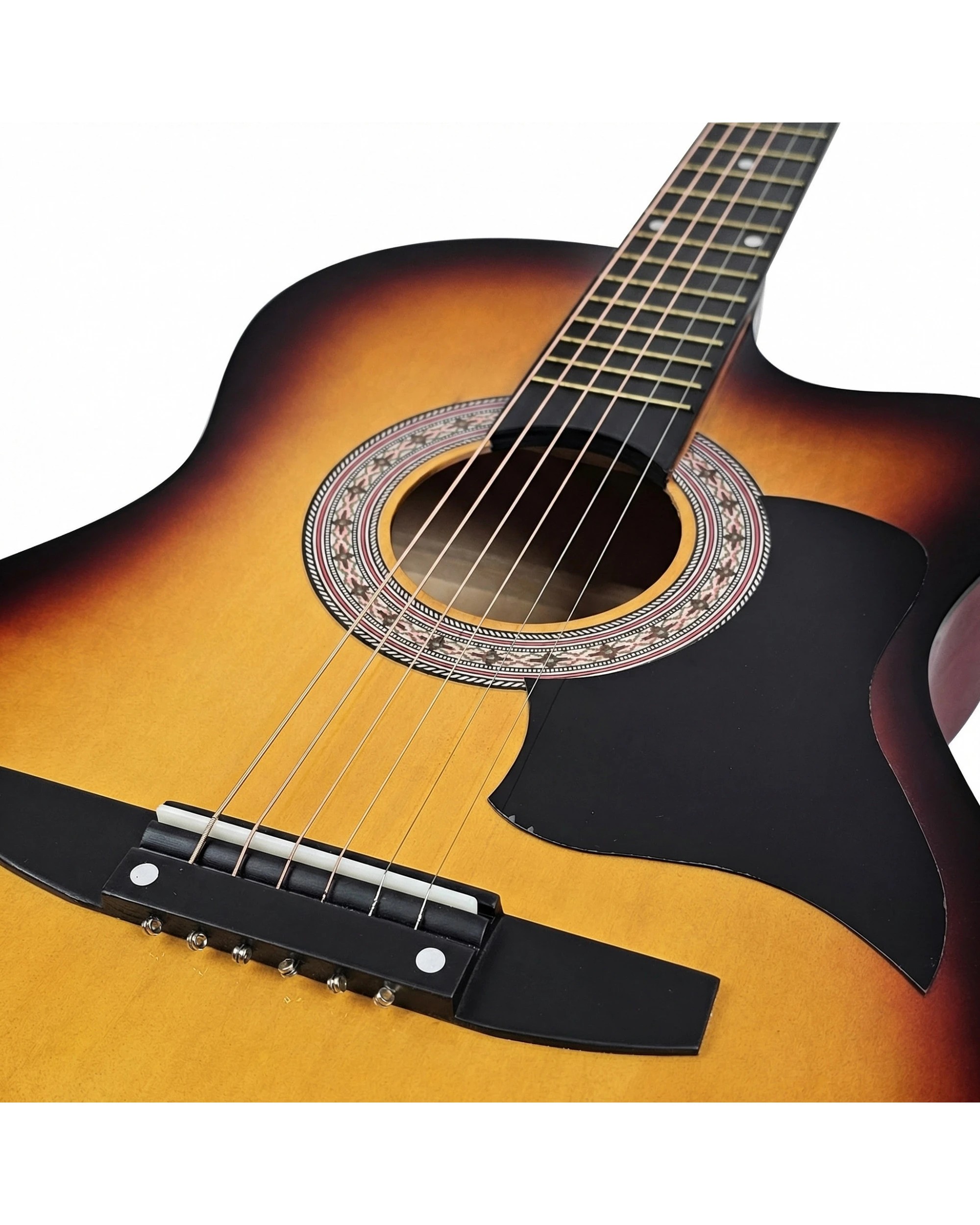 7 Karrera 38in Pro Cutaway Acoustic Guitar with Bag Strings, 7 of 7