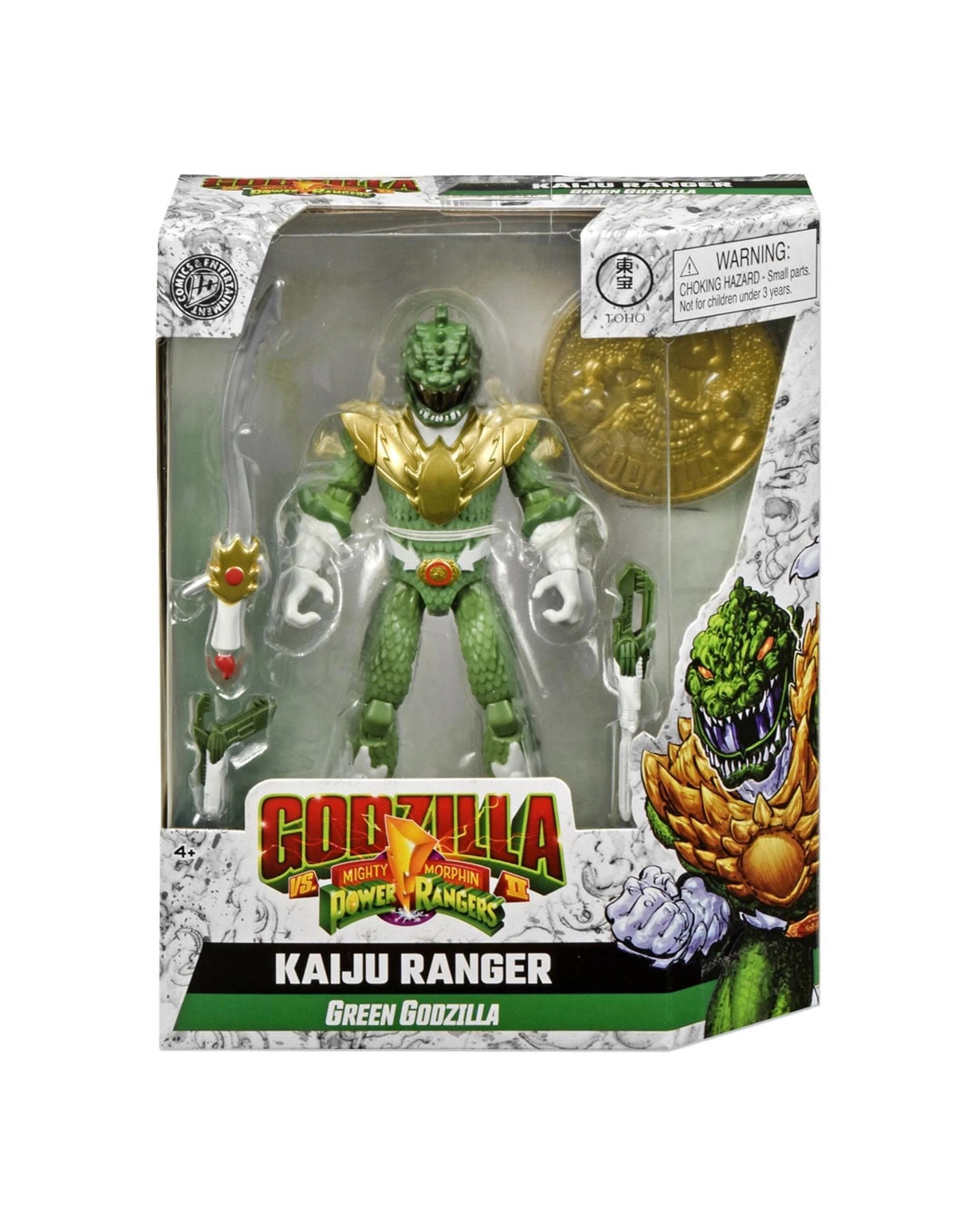 1 Godzilla vs Mighty Morphin Power Rangers II Green Godzilla Kaiju Ranger Action Figure, 1 of 4