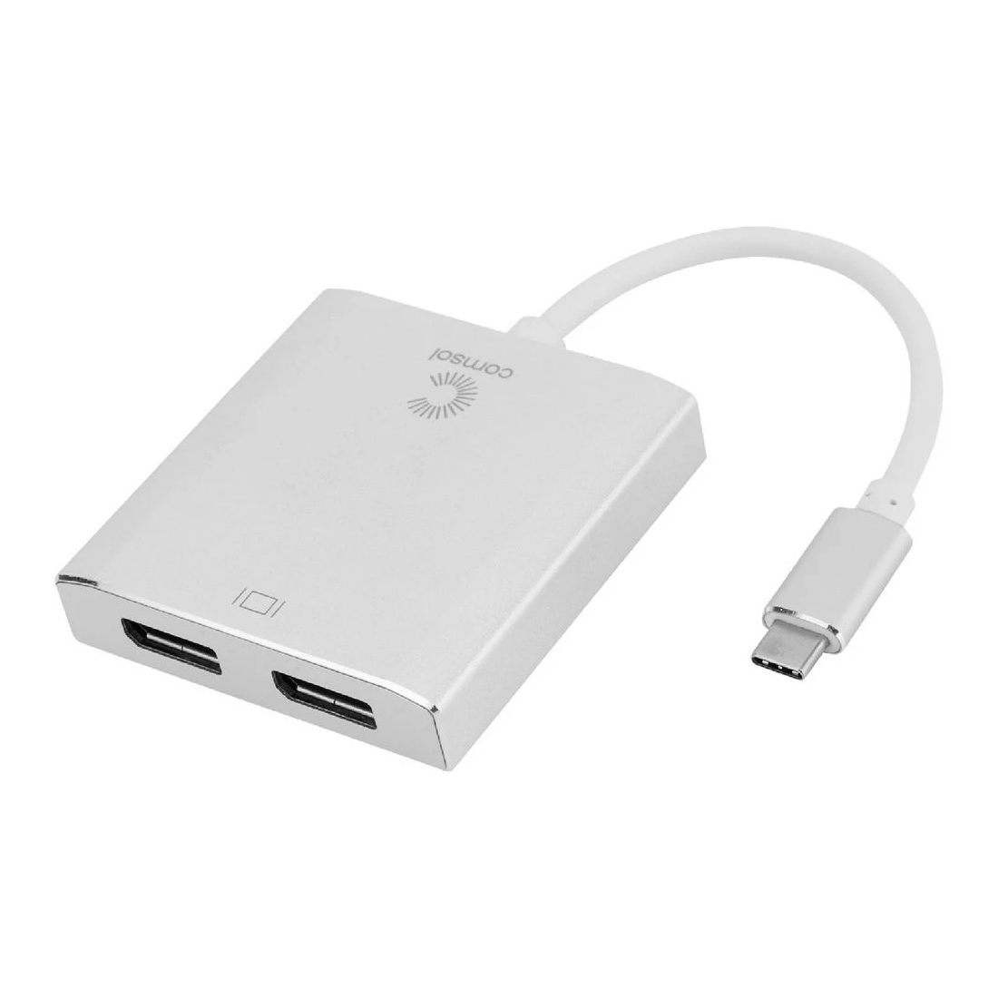 1 Comsol USB-C to Dual DisplayPort 4K Adapter, 1 of 3