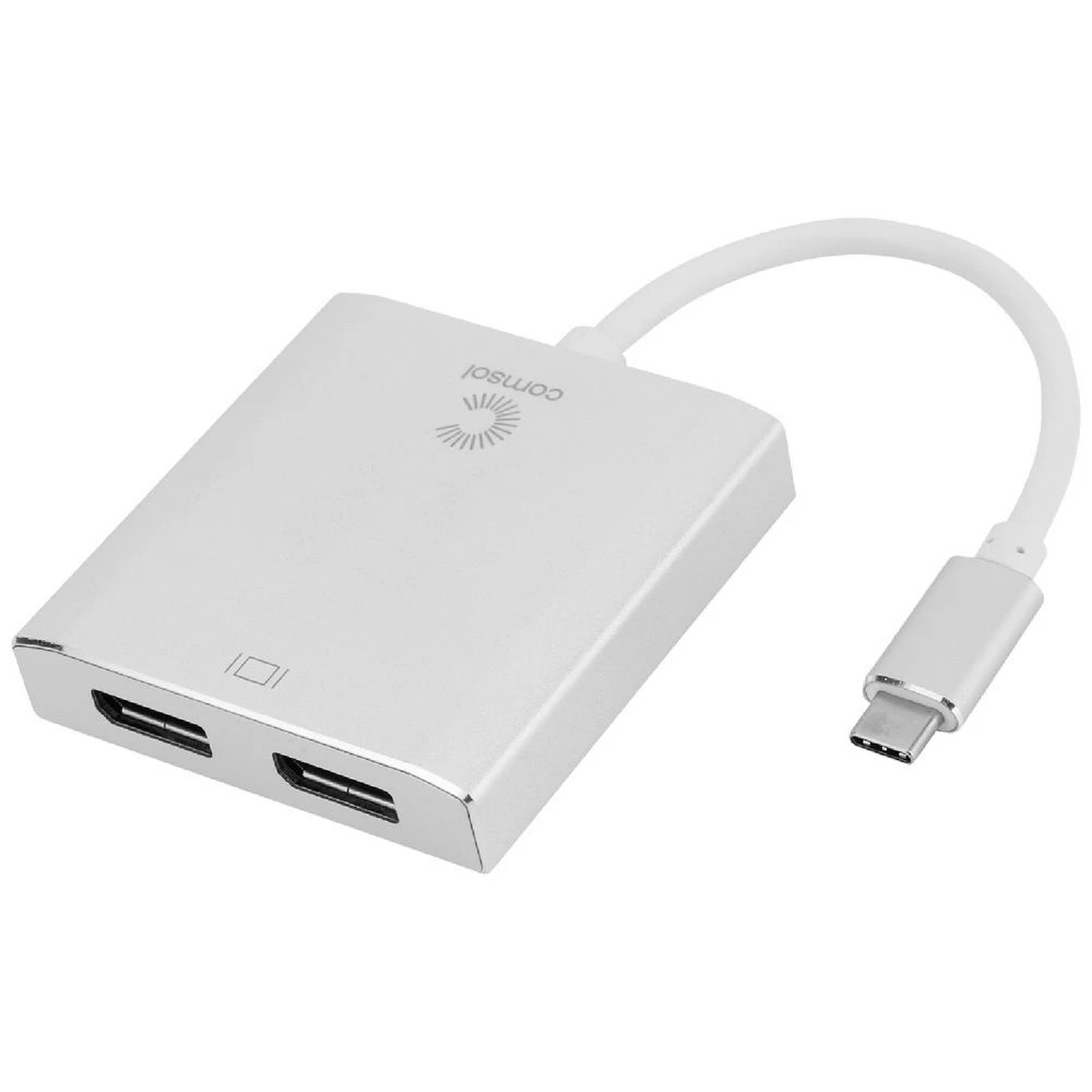1 Comsol USB-C to Dual DisplayPort 4K Adapter, 1 of 3