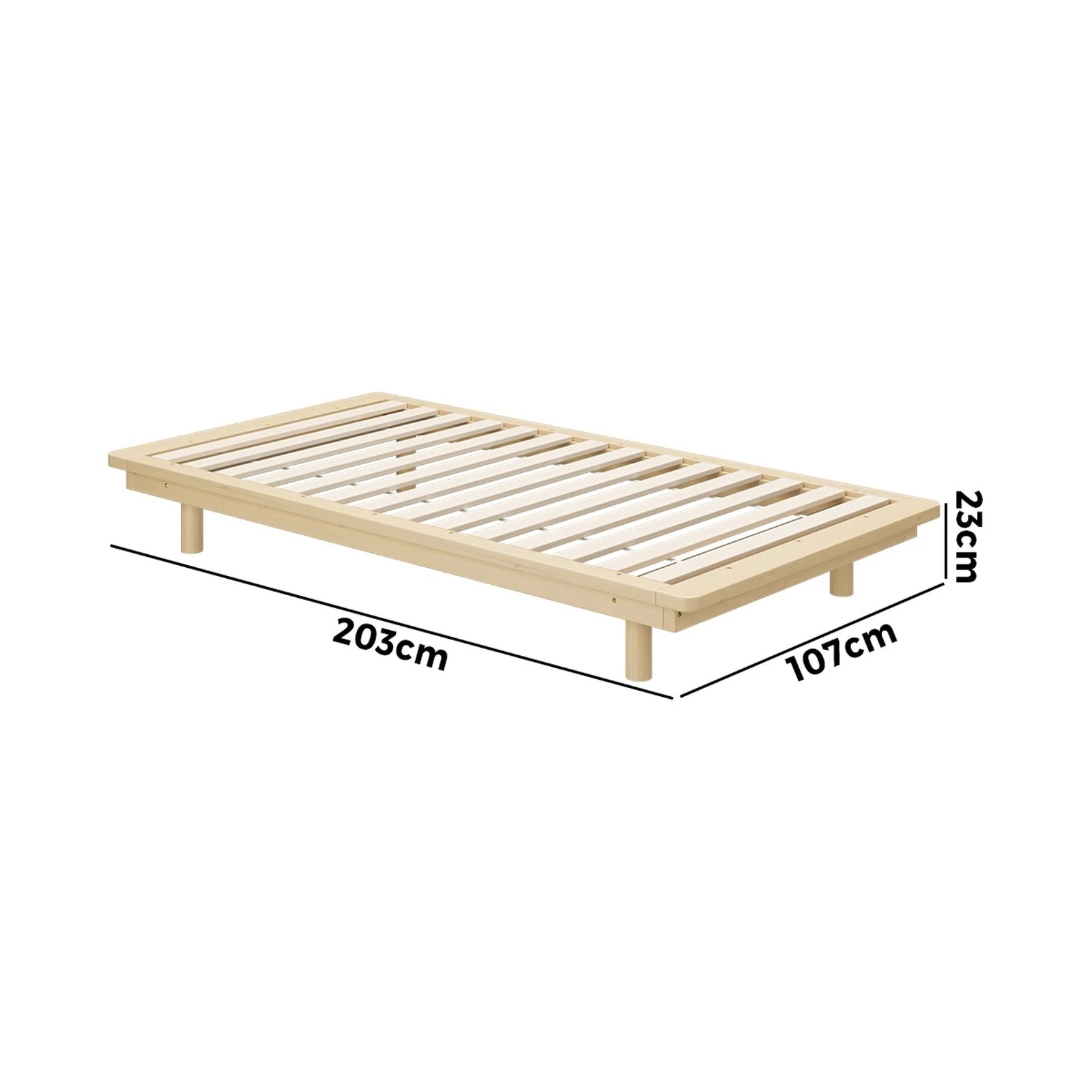 10 Oikiture Bed Frame King Single Size Wooden Bed Base Timber Floating Beds
 - Natural, 10 of 10