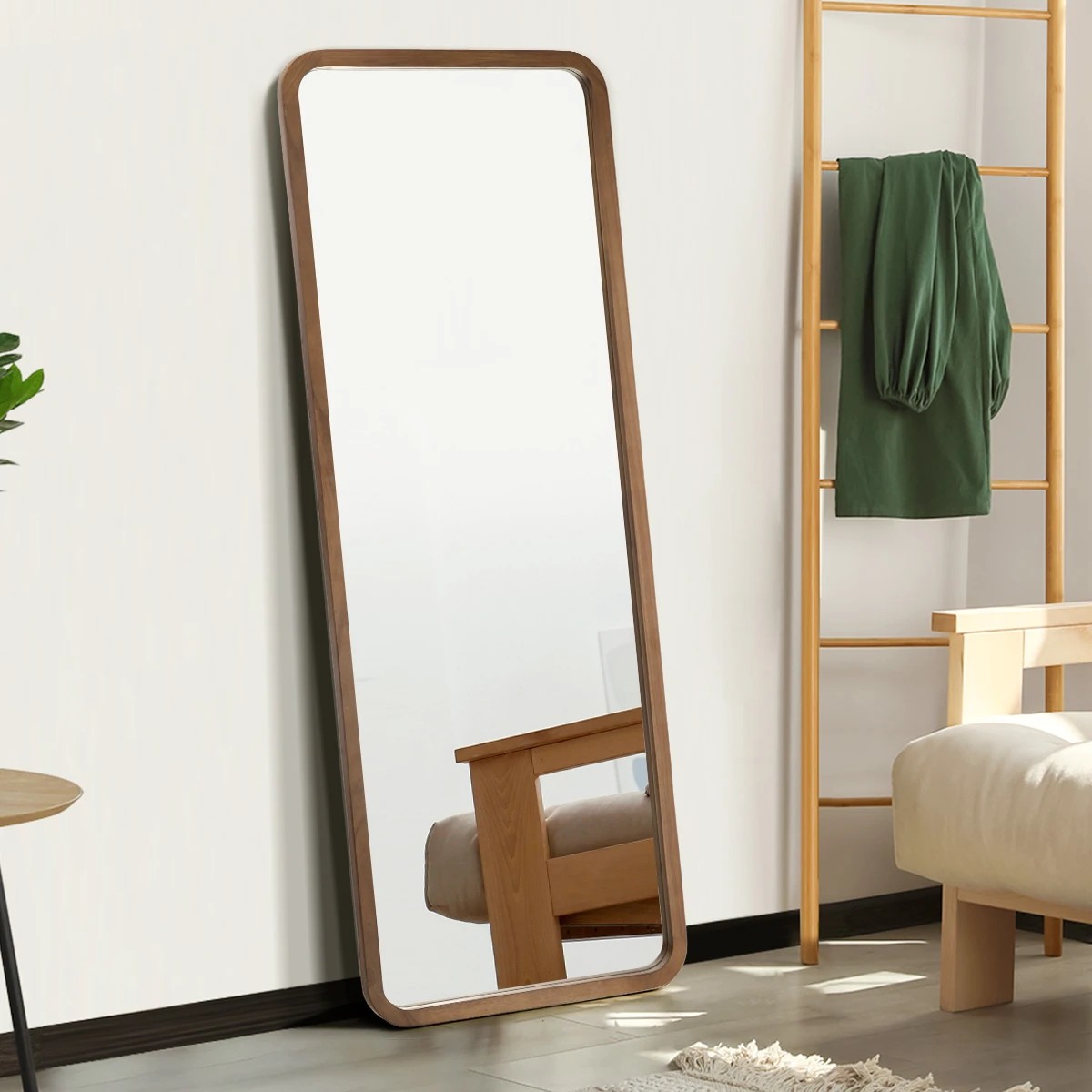 4 Oikiture Full Length Mirror 166x60cm Rectangle Dressing Floor Mirrors - Brown, 4 of 9