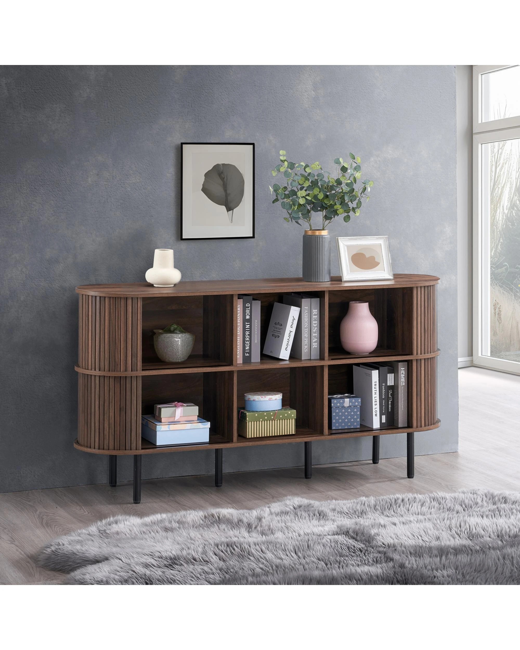 4 Kodu Buffet Storage Shelving Unit 4 Doors - Brown, 4 of 9