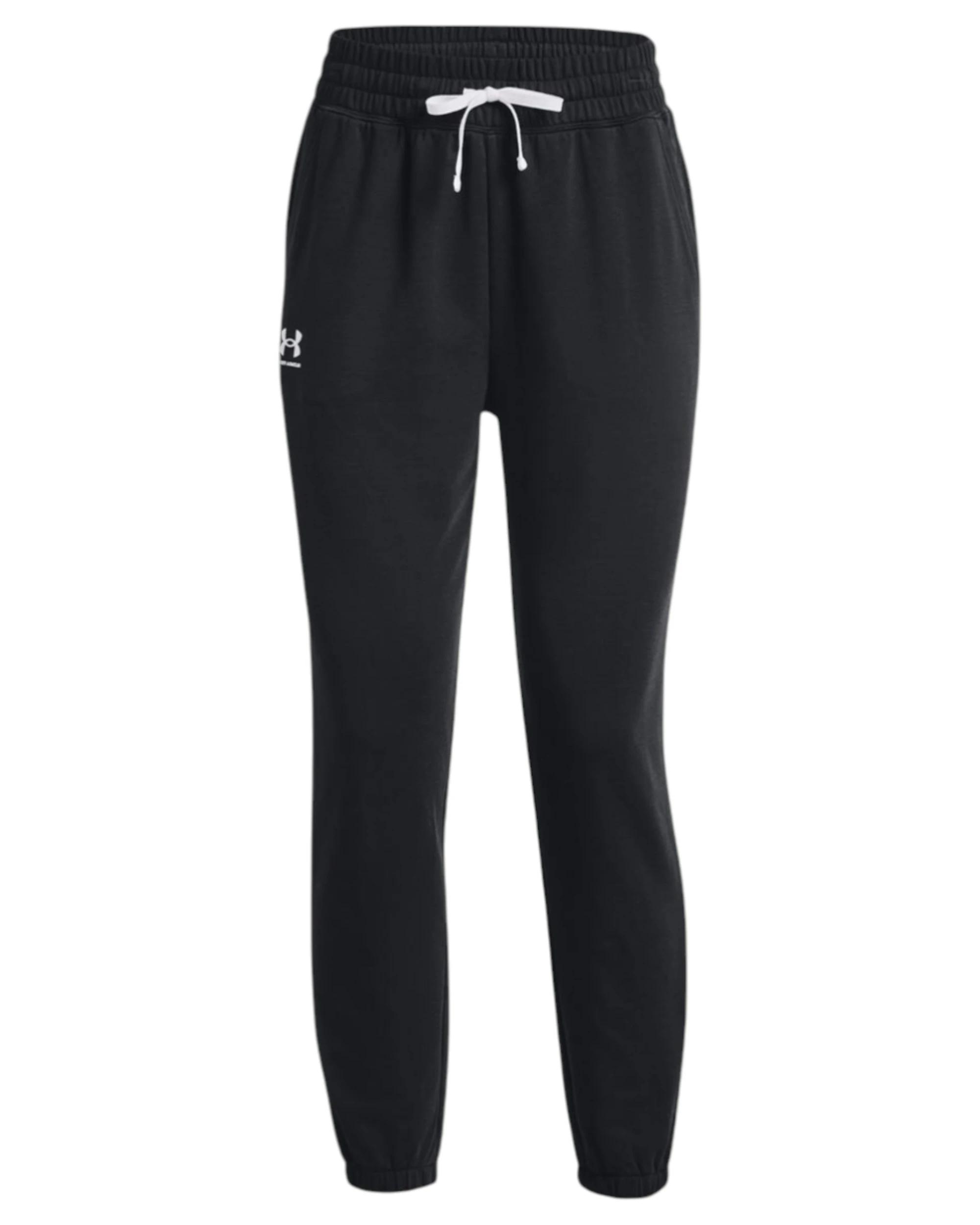 1 Under Armour Womens Rival Terry Jogger Black Athletic Trackies BLACK, 1 of 6