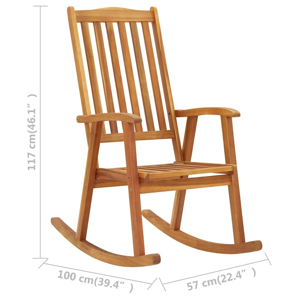 7 Vidaxl Rocking Chair Wooden Rocking Chair - Brown, 7 of 7