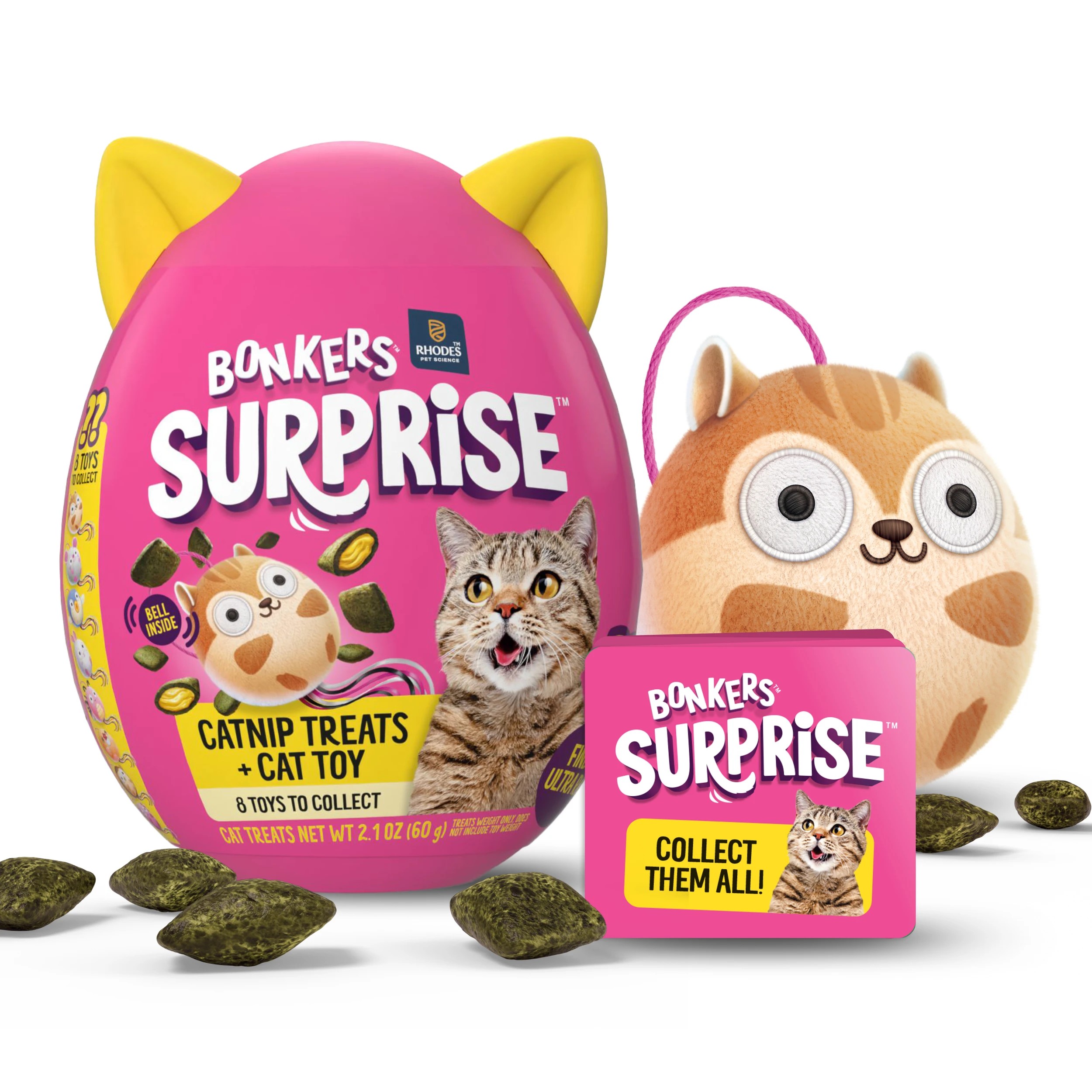 3 BONKERS Surprise Catnip Flavor Cat Treats with Blind Box Cat Toy, 3 of 10