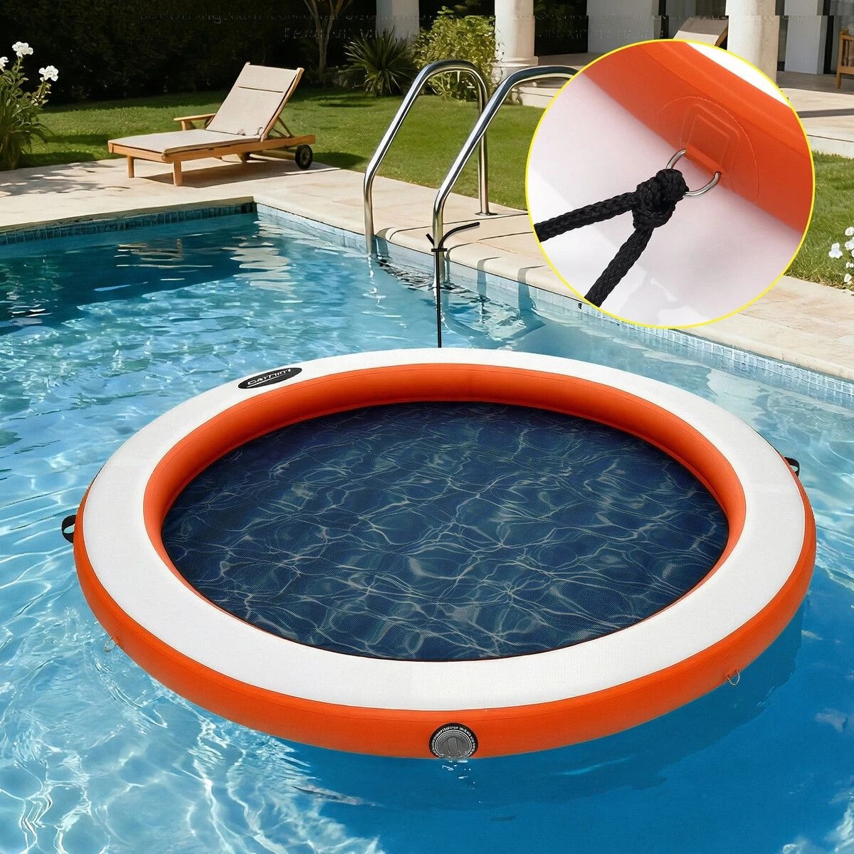 5 Genki Inflatable Pool Float Island Lounger Dock Water Hammock Ring, 5 of 7