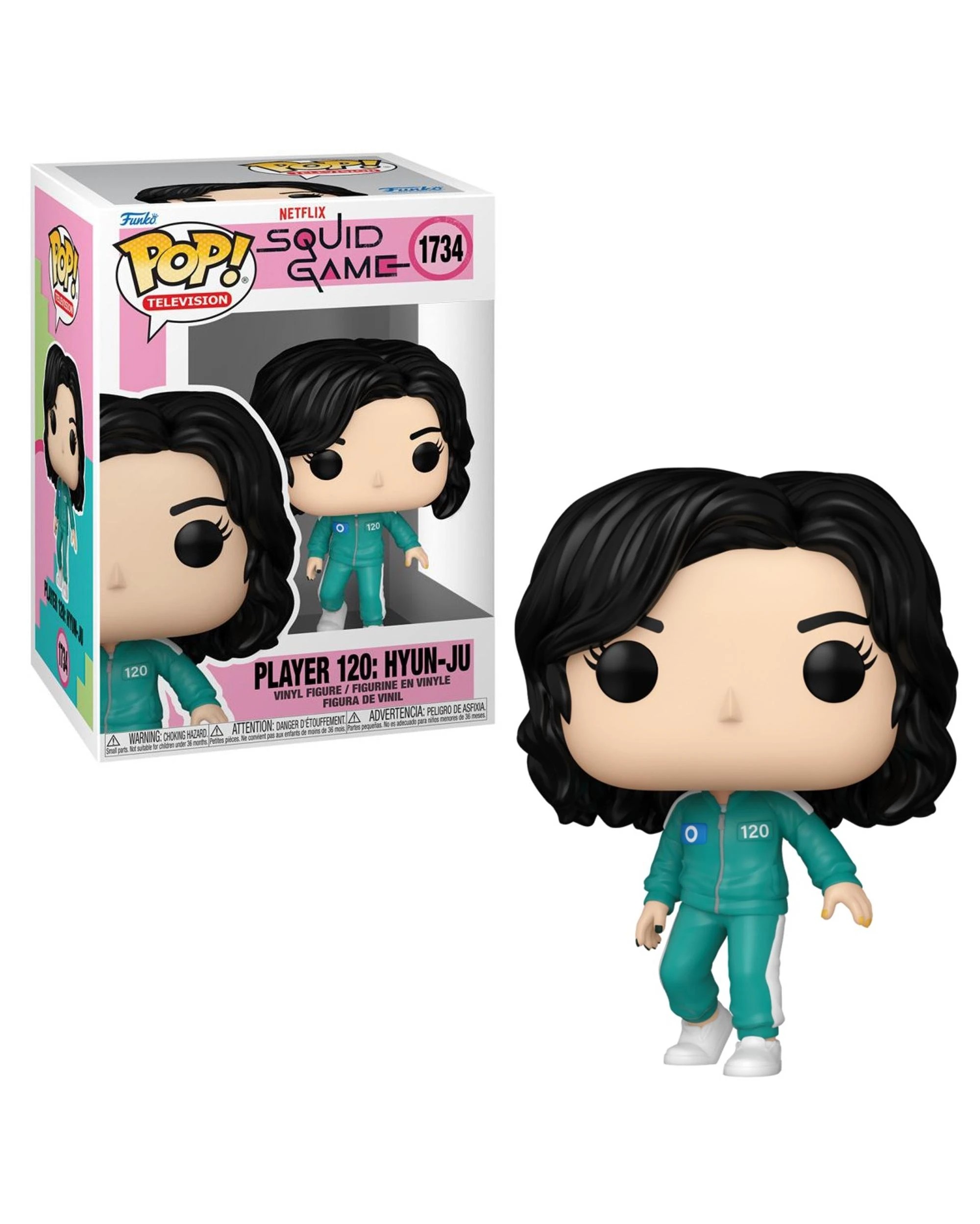 1 Squid Game Season 2 Player 120 Hyun-Ju Funko POP! Vinyl, 1 of 3