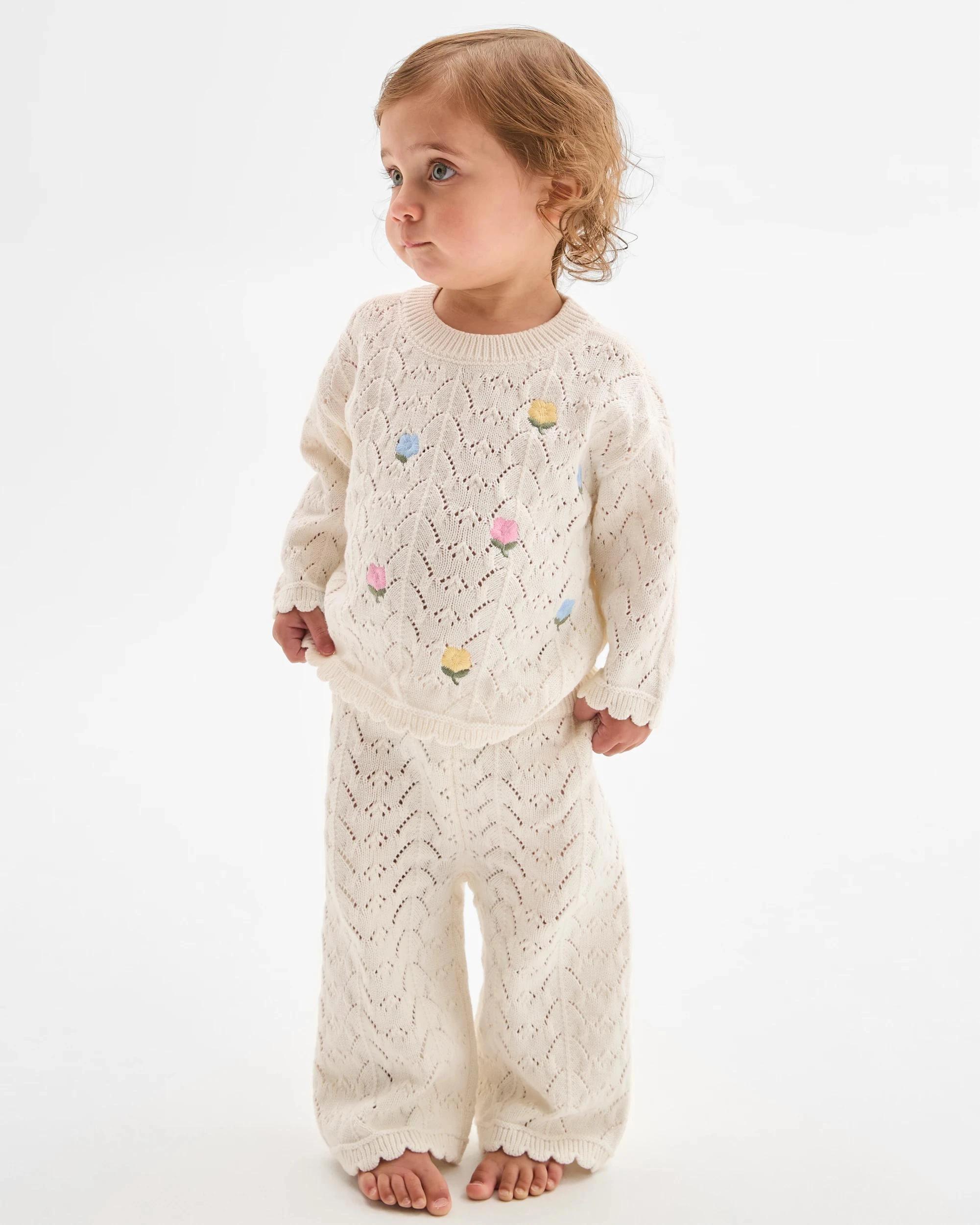 1 Target Baby Baby Organic Cotton Knit 2 Piece Set POINTELLE GARDENIA, 1 of 1
