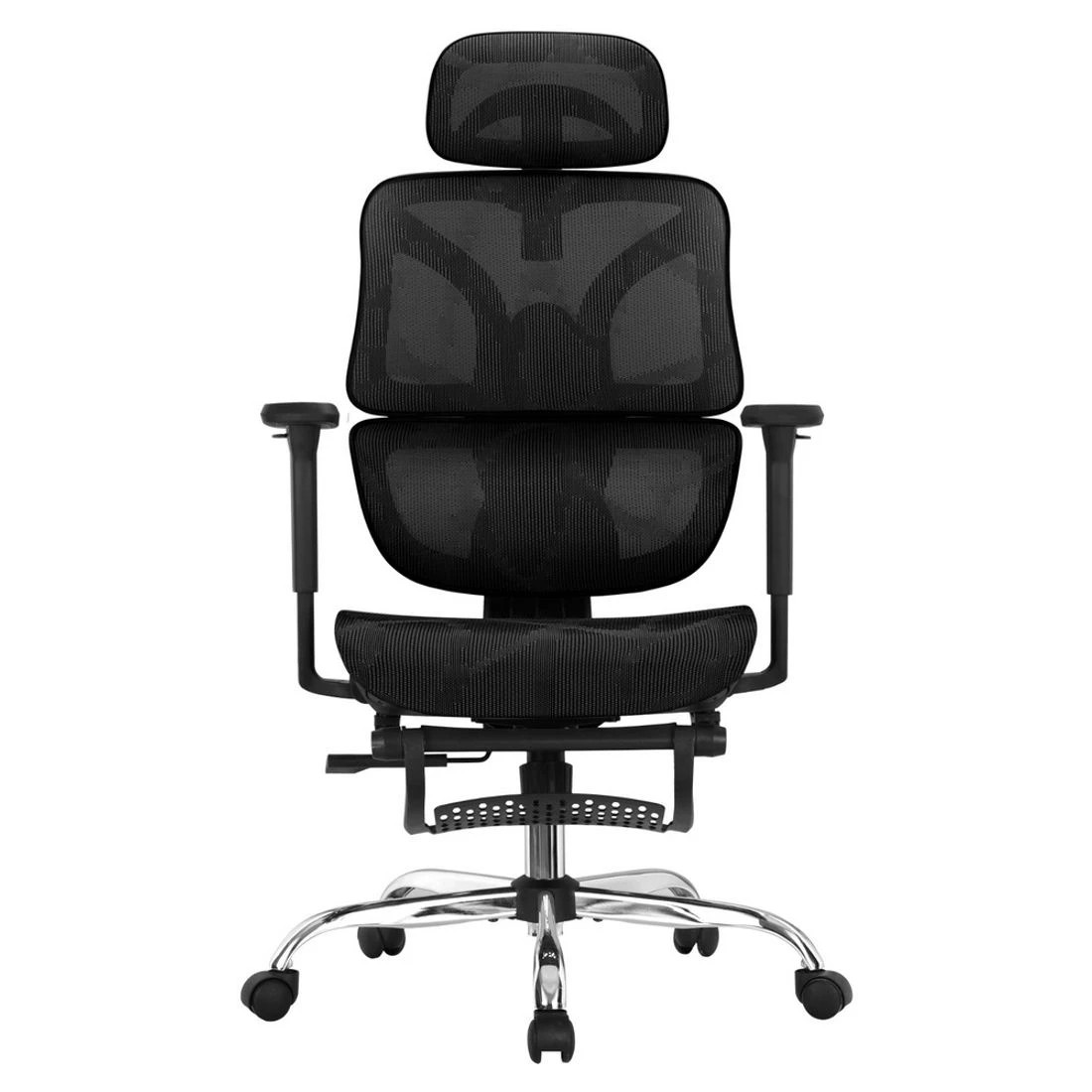 4 Artiss Ergonomic Office Chair Footrest - Black, 4 of 6