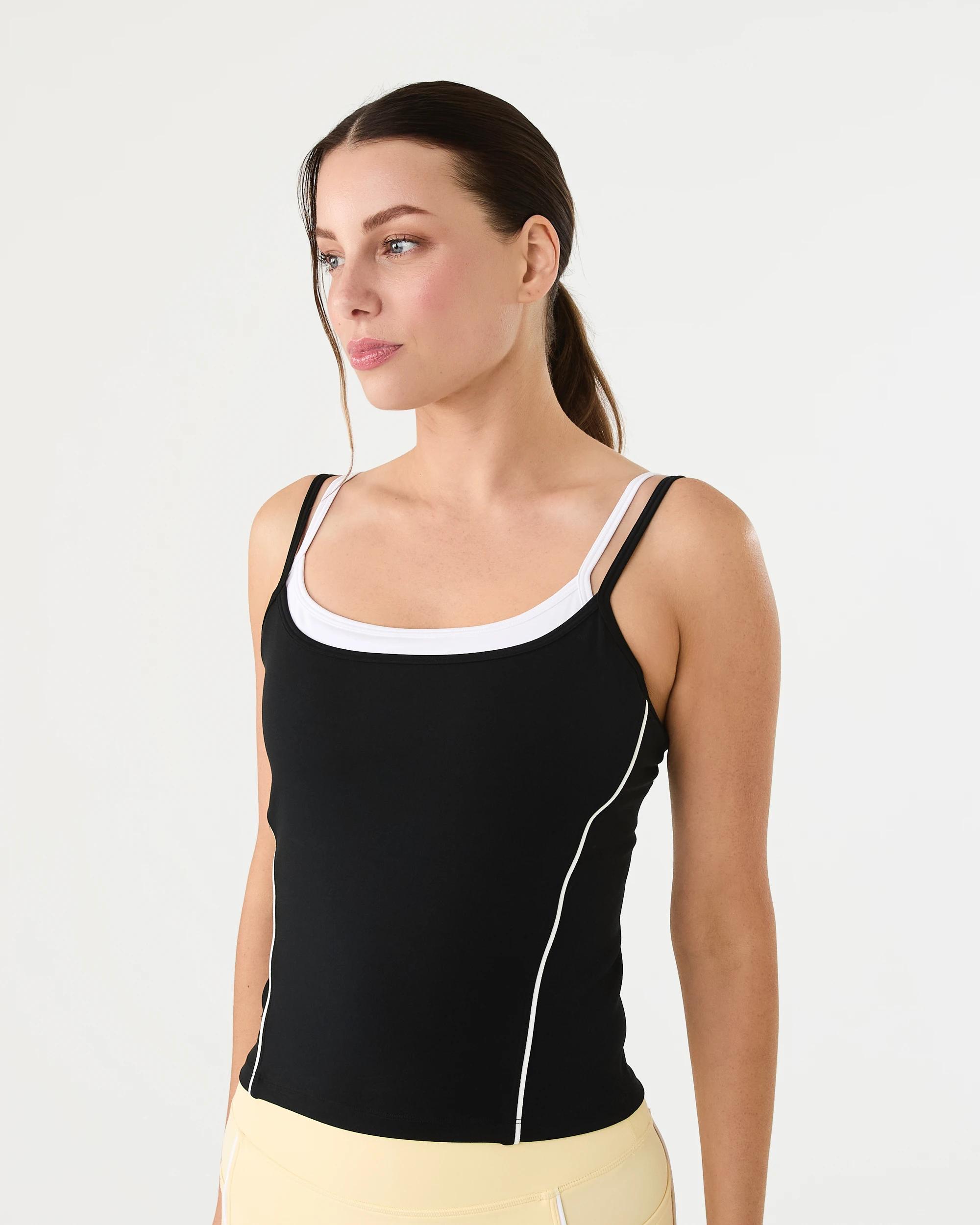 2 Active Womens Dual Strap Tank Black, 2 of 7