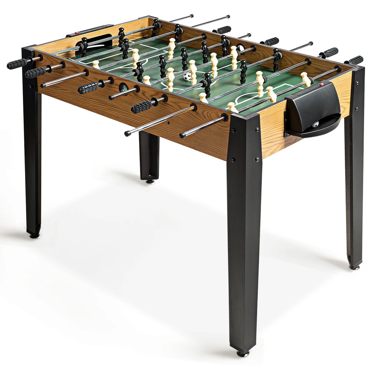 1 Costway Wooden Foosball Table Soccer Game Table w/2 Footballs Tabletop Shoot - Black, 1 of 1