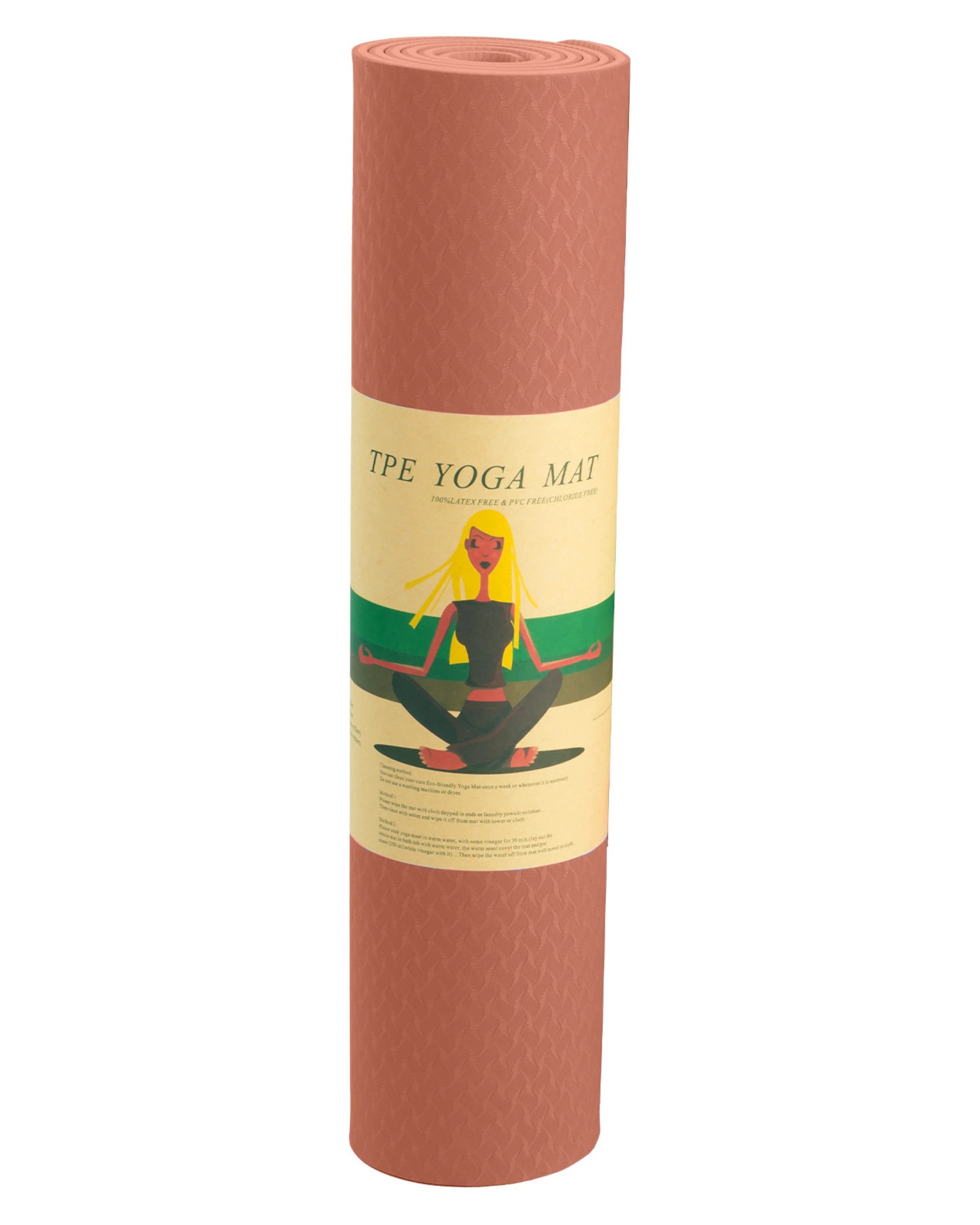 6 Powertrain TPE Pilates Exercise Yoga Mat Workout 6mm Home Gym 183cm - Pink, 6 of 7