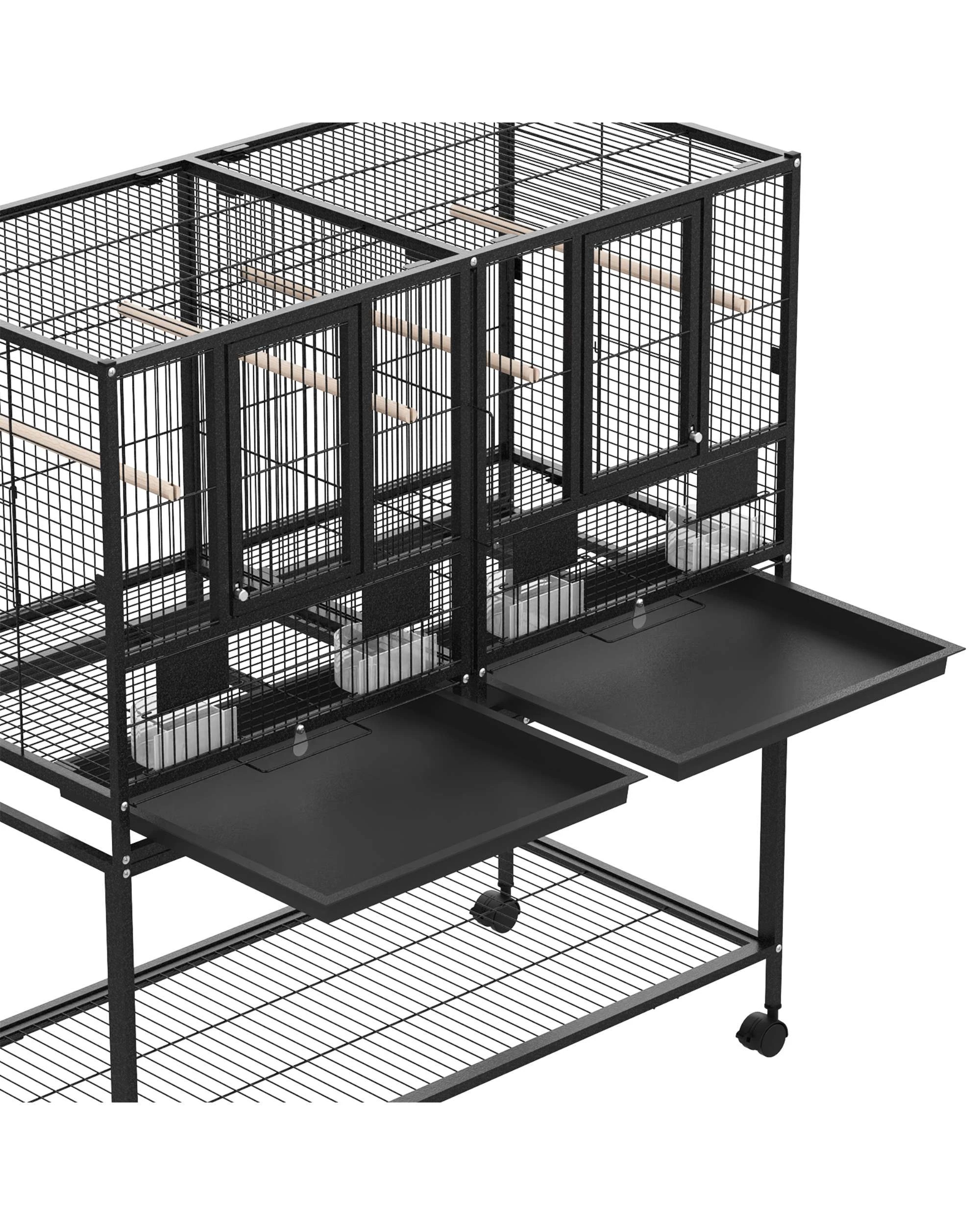 6 Advwin Large Bird Cage 2-in-1 Parrot Aviary, 6 of 7