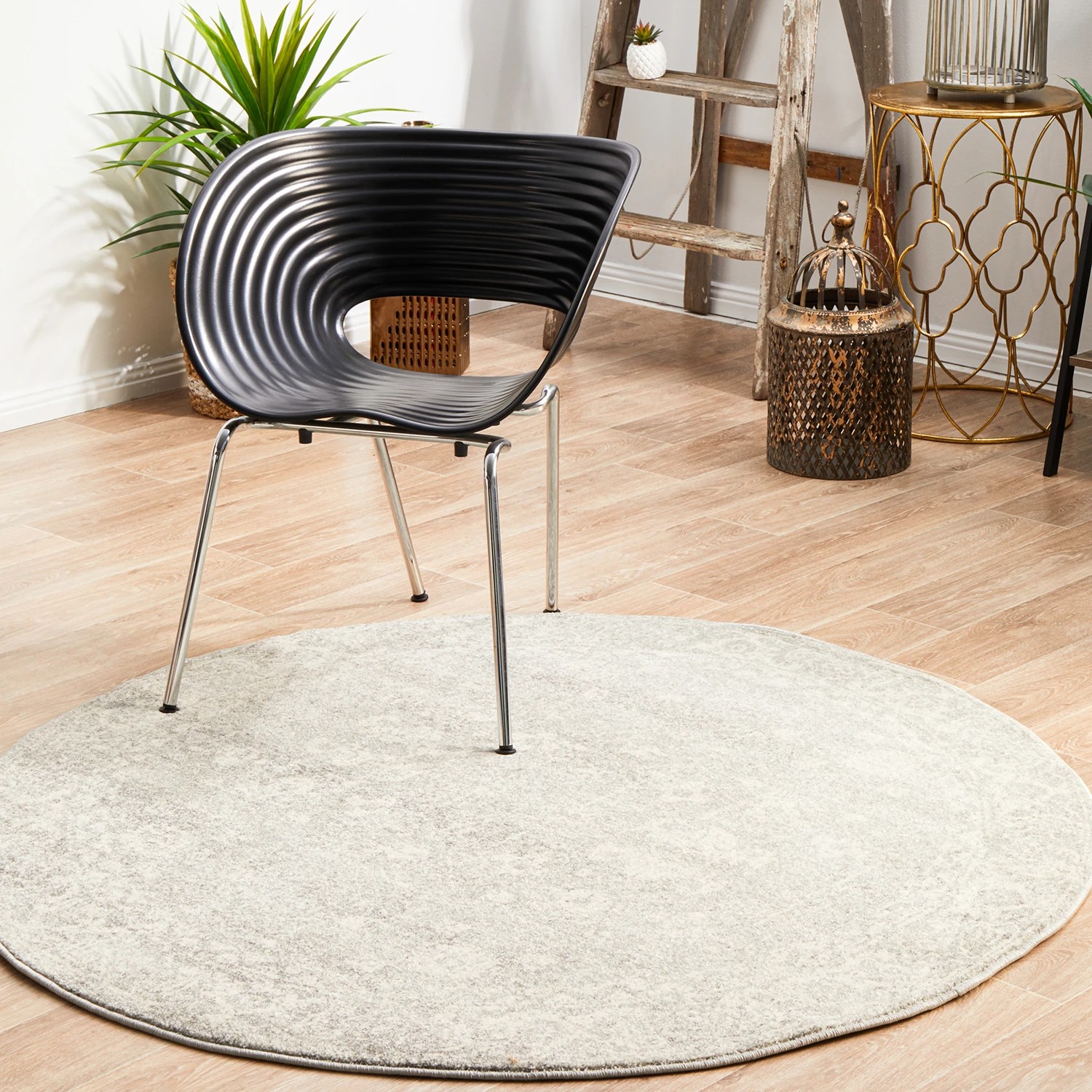 3 Common Ground Rugs Encore 252 200x200cm - Medium Round Power Loomed Pet Friendly Rug - Silver, 3 of 9