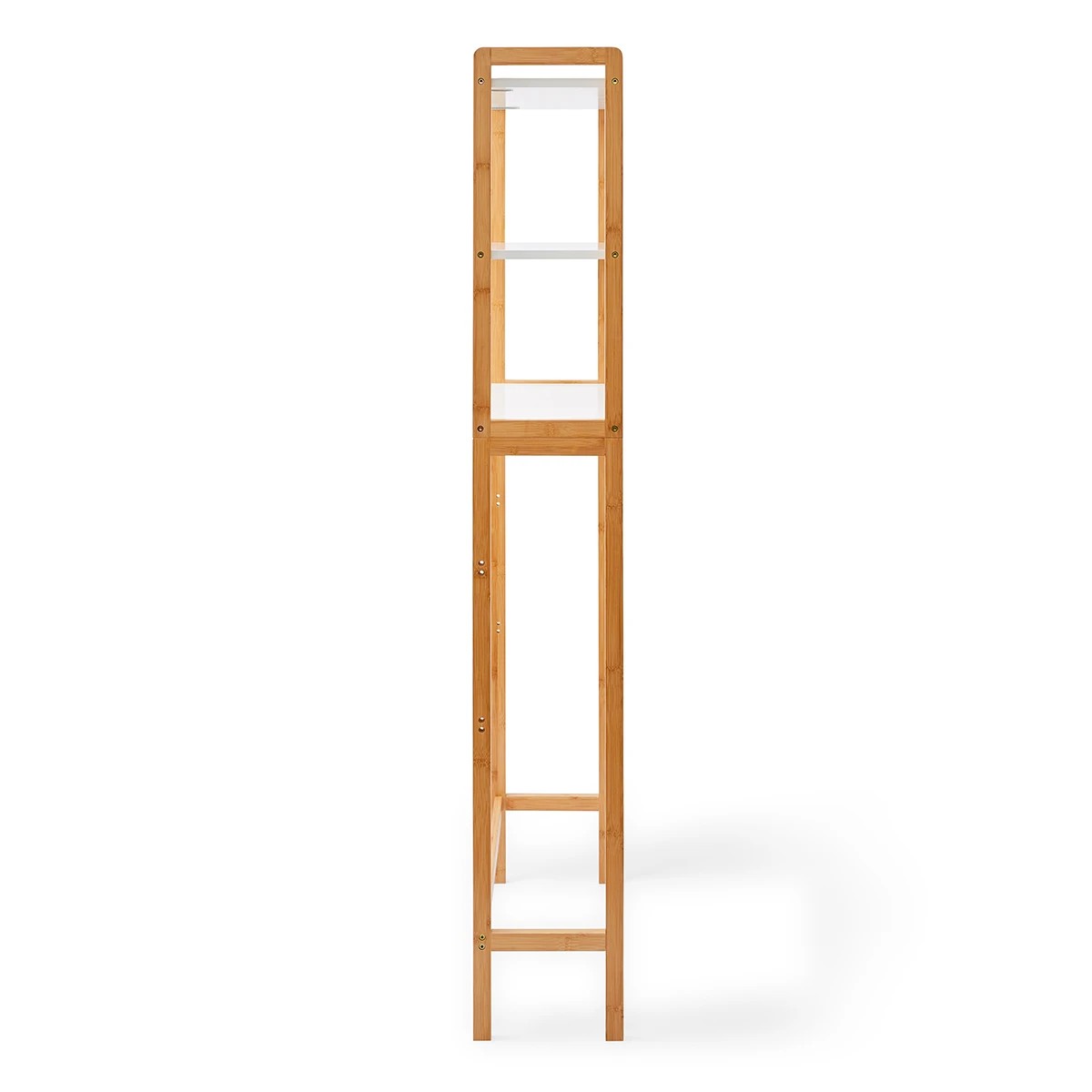 7 Bamboo and White Over Toilet Shelf Unit, 7 of 9