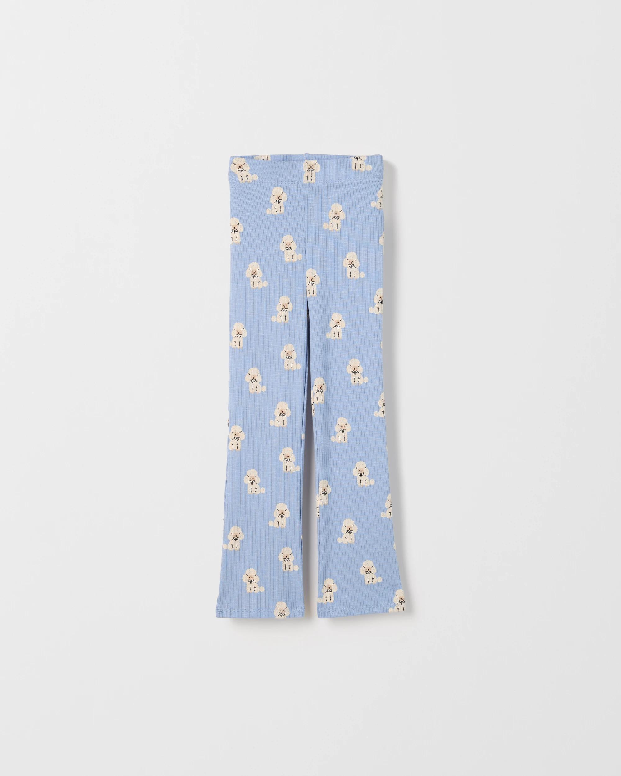 3 Target Kids 2 Pack Rib Knit Flare Leggings DOG STRIPE AOP, 3 of 4