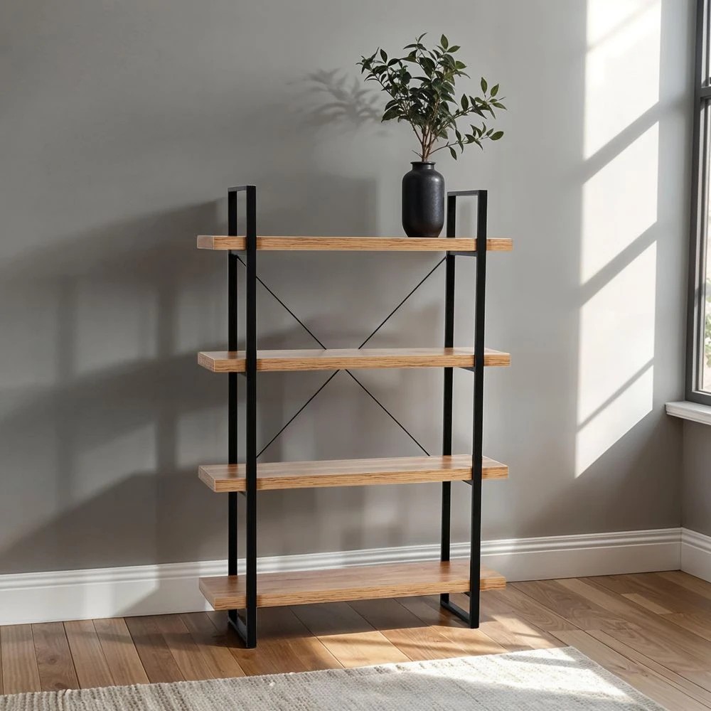 2 Kirby 4 Shelf Bookcase Shelves Home Office Storage, 2 of 6