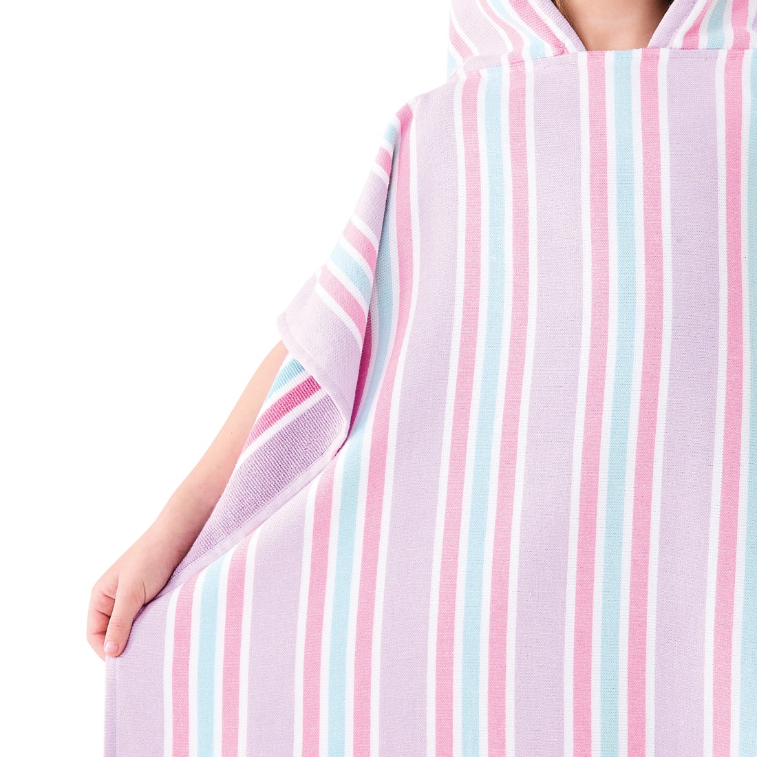 7 Kids Hooded Turkish Beach Towel - Lilac and Green, 7 of 9