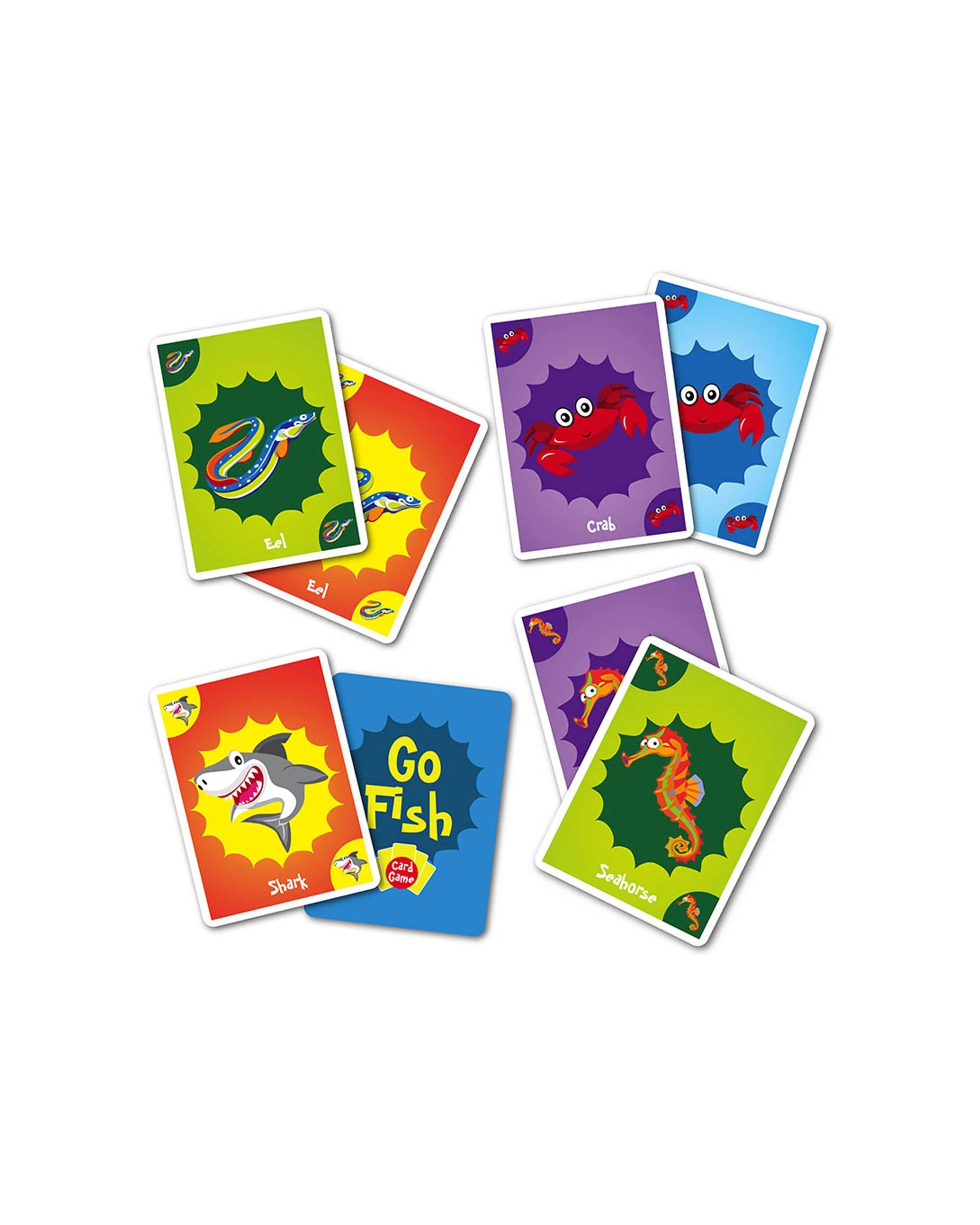 2 UG Go Fish Kids Card Game Jumbo Size Sea Creatures 2 Players 4y+ - Blue, 2 of 2