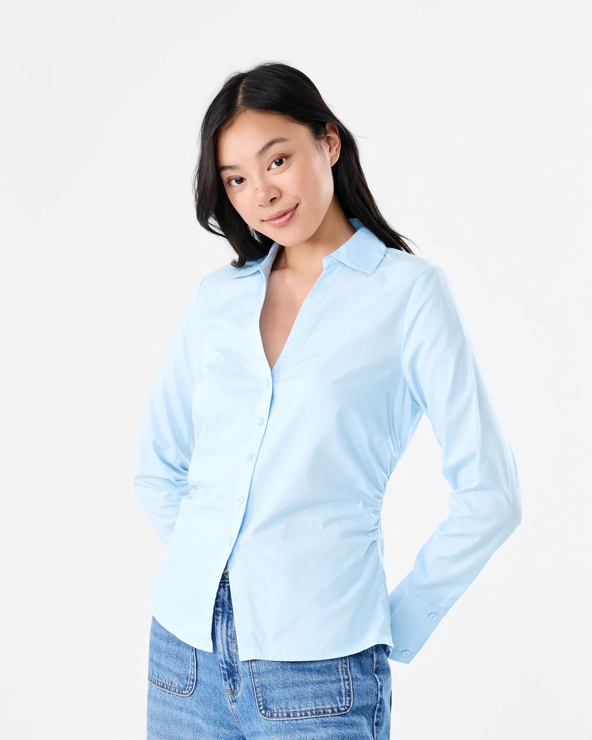 2 Long Sleeve Fitted Shirt Powd Blue, 2 of 8