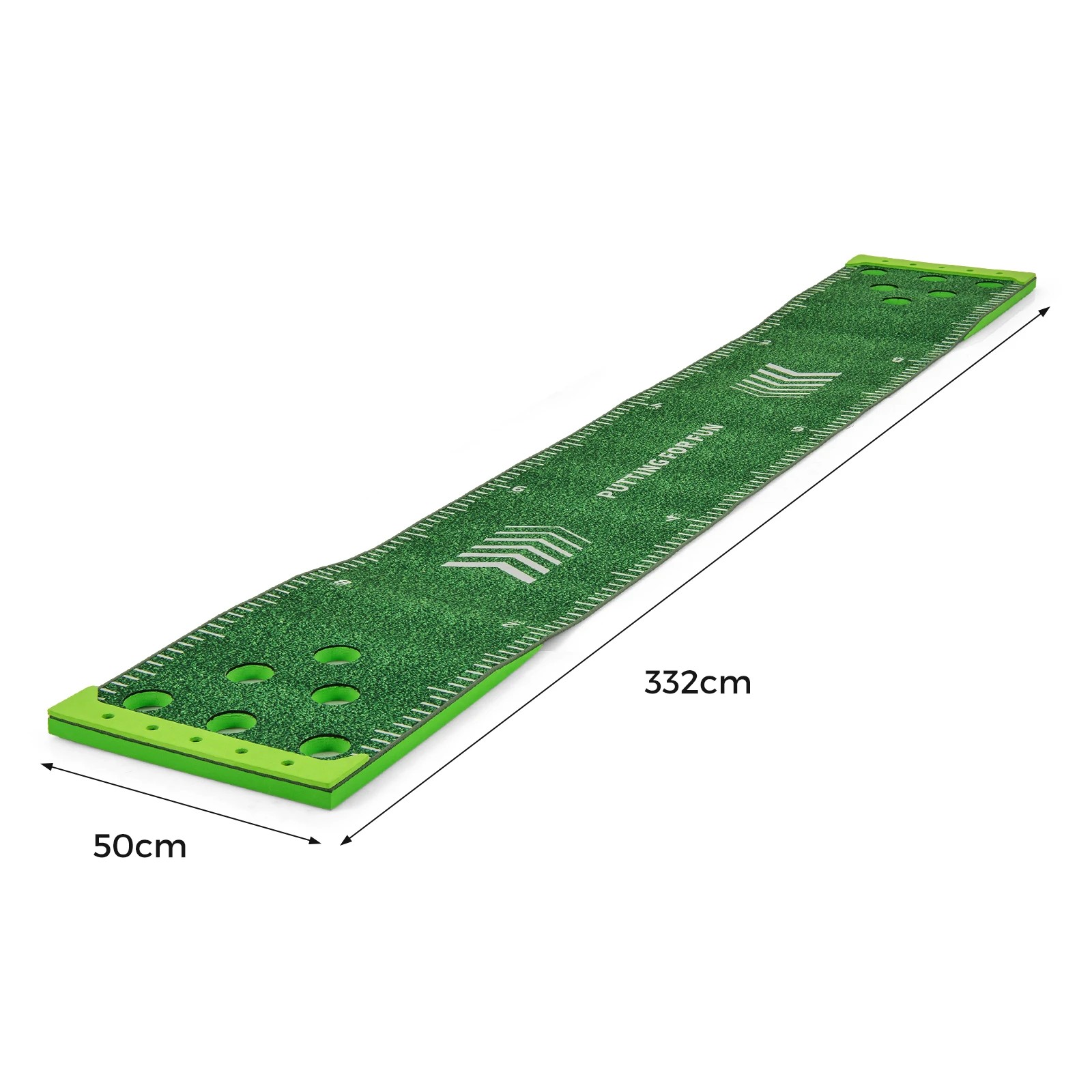 9 Costway Golf Putting Green 332x50cm Golf Practice Mat w/2 Adjustable Putters Indoor Outdoor Training, 9 of 9
