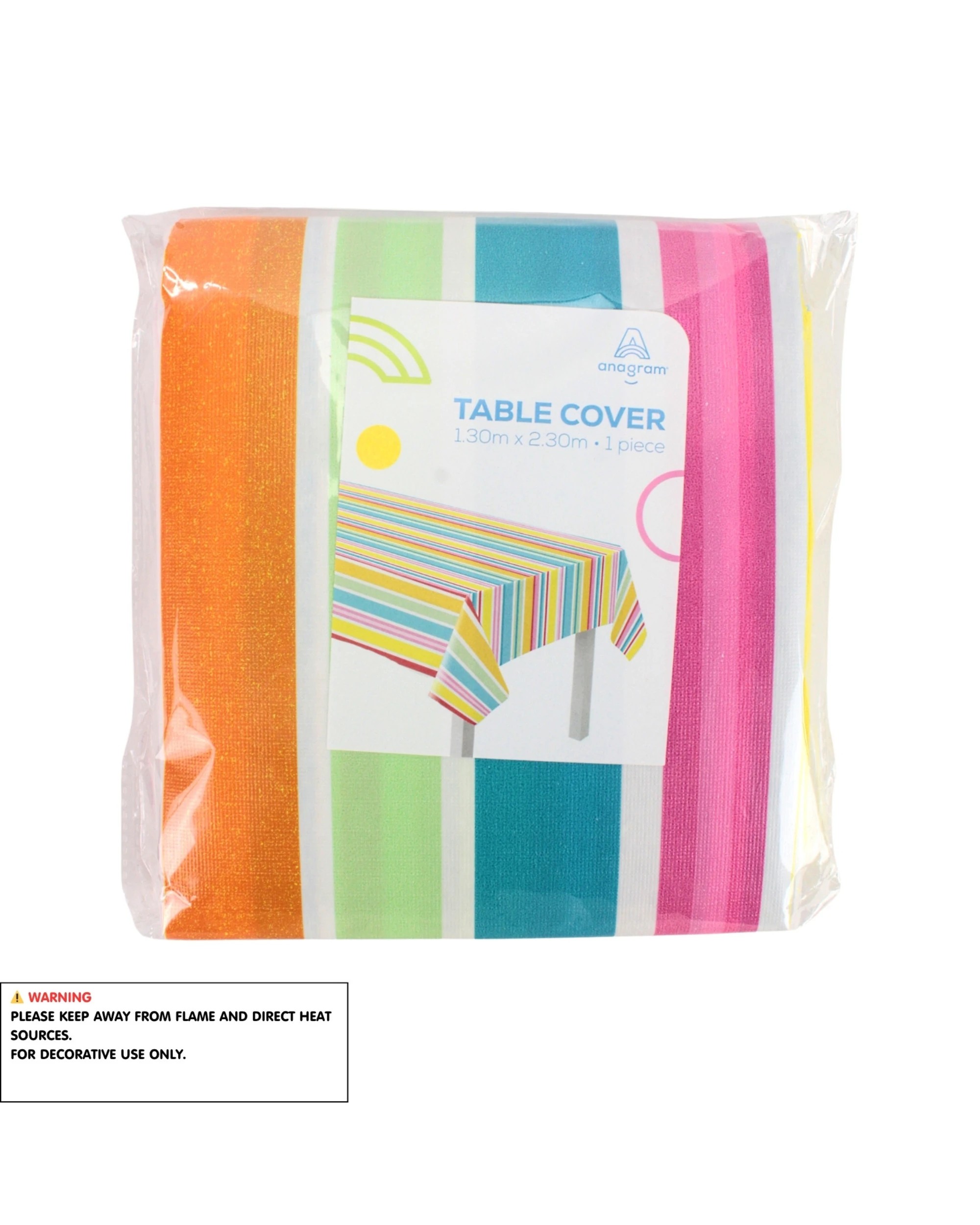 3 Amscan Summer Stripes Flannel Backed Tablecloth - Assorted, 3 of 3