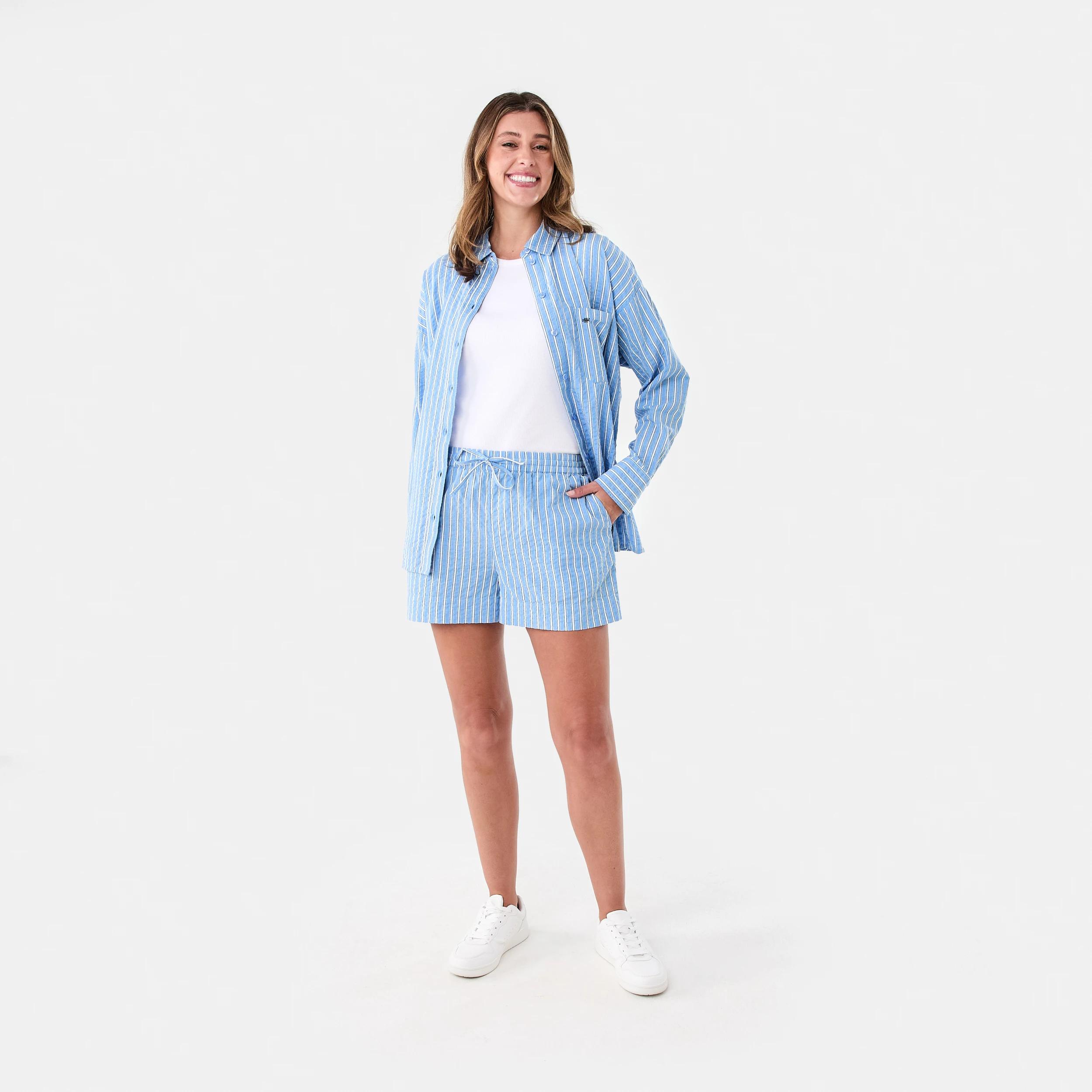 7 Seersucker Shorts Strp Blu, 7 of 7