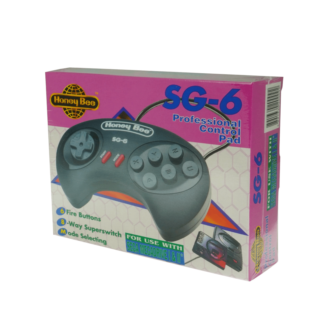 1 Honey Bee Sega Megadrive SG-6 Control Pad, 1 of 2