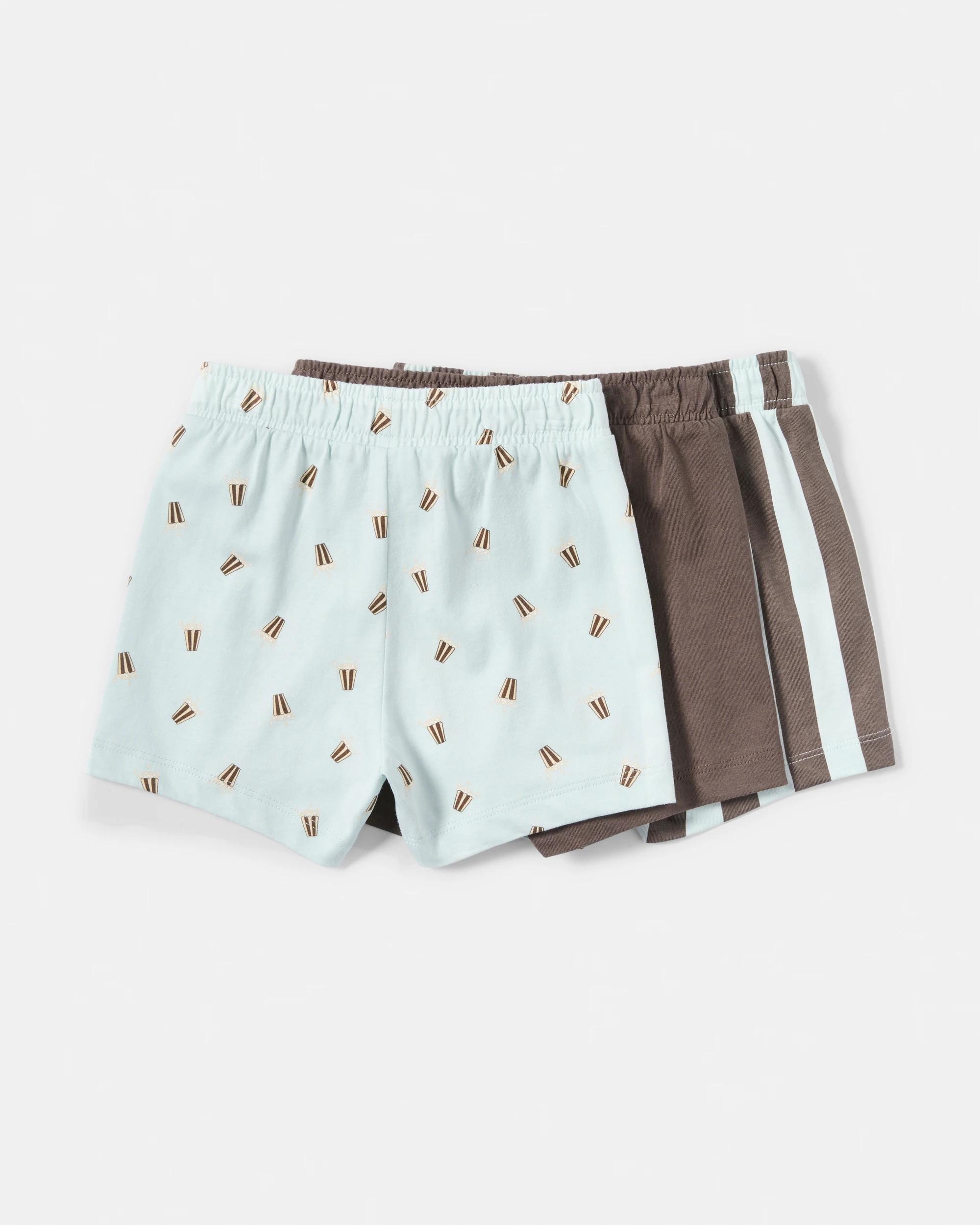 2 3 Pack Cotton Shorts Brwn Ppcrn, 2 of 8