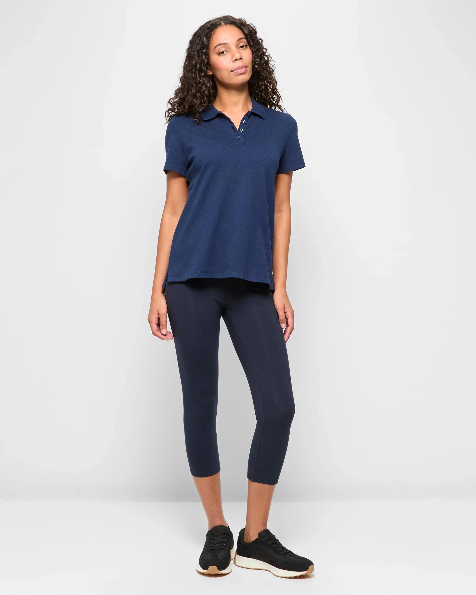 1 Target Active Australian Cotton 3/4 Length Stretch Leggings NAVY BLUE, 1 of 5