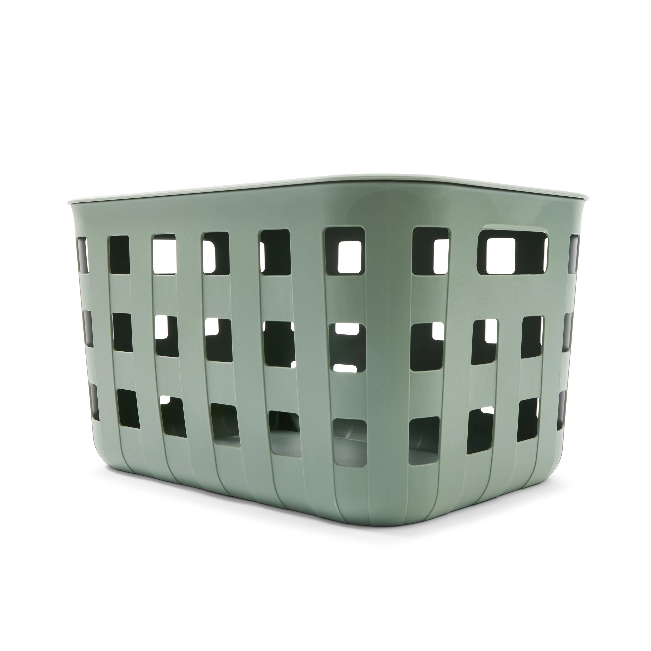 1 18L Rectangle Trellis Basket with Lid - Green, 1 of 9
