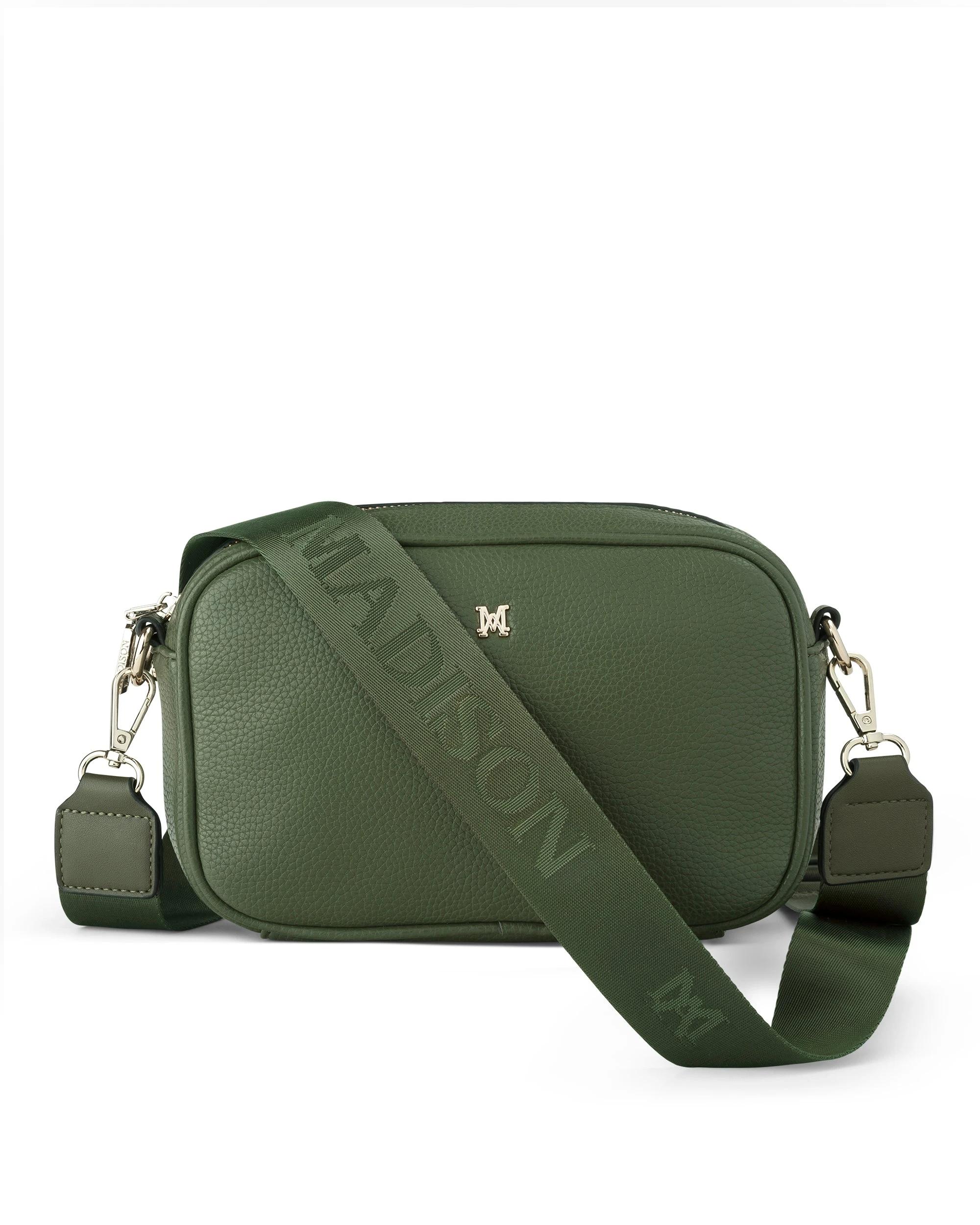 1 Madison Accessories Monica Camera Crossbody Bag with 2 Straps OLIVE GREEN, 1 of 6