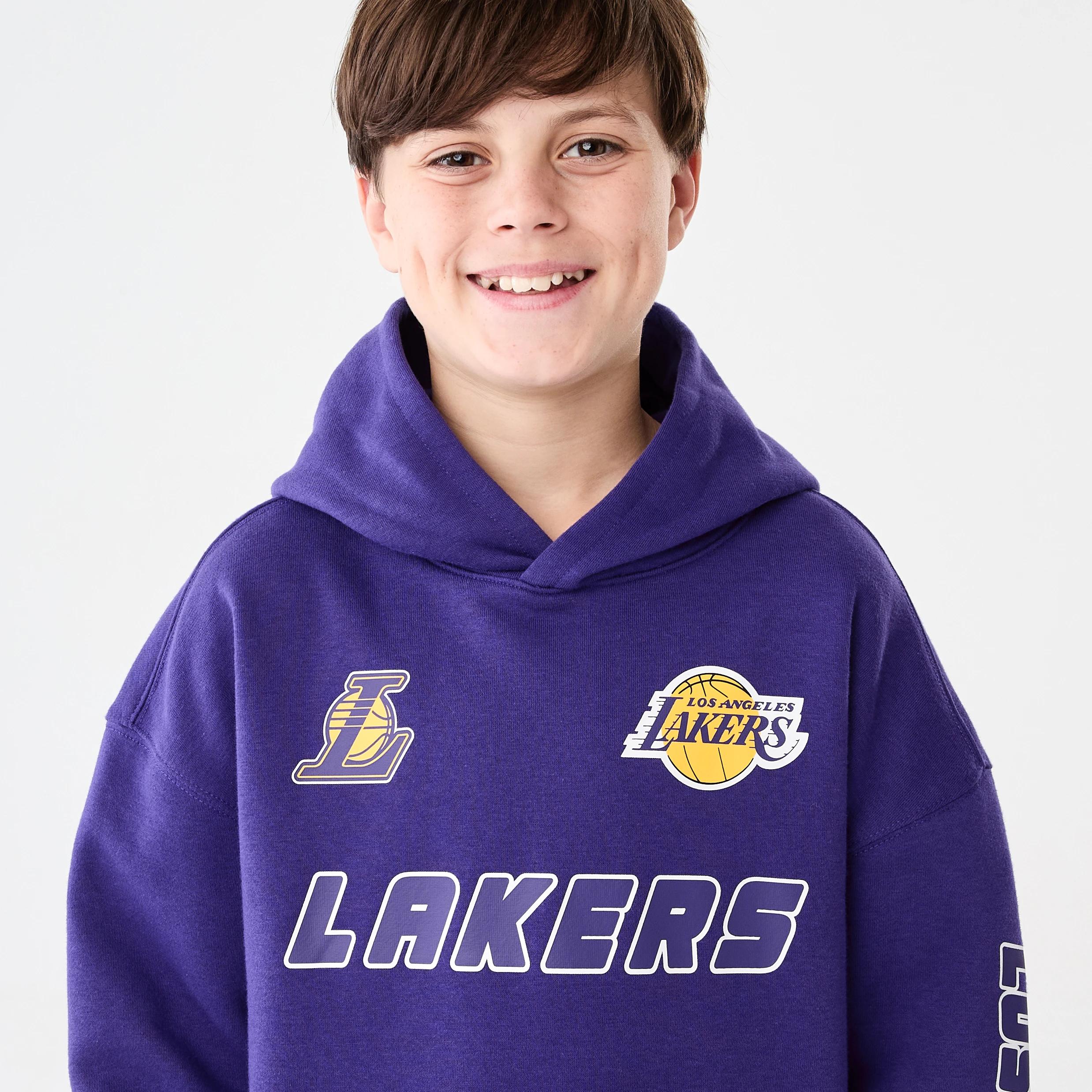 4 Official NBA Kids Hoodie PUPLE LAKERS HOODIE, 4 of 9