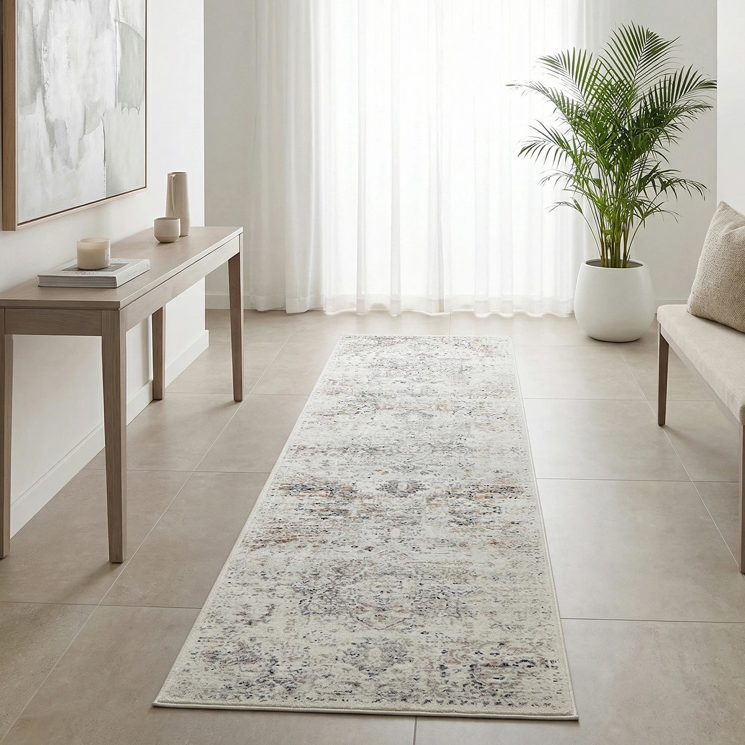 4 Common Ground Rugs Era 911 400x80cm - Large Runner Power Loomed Pet Friendly Rug - Natural, 4 of 9