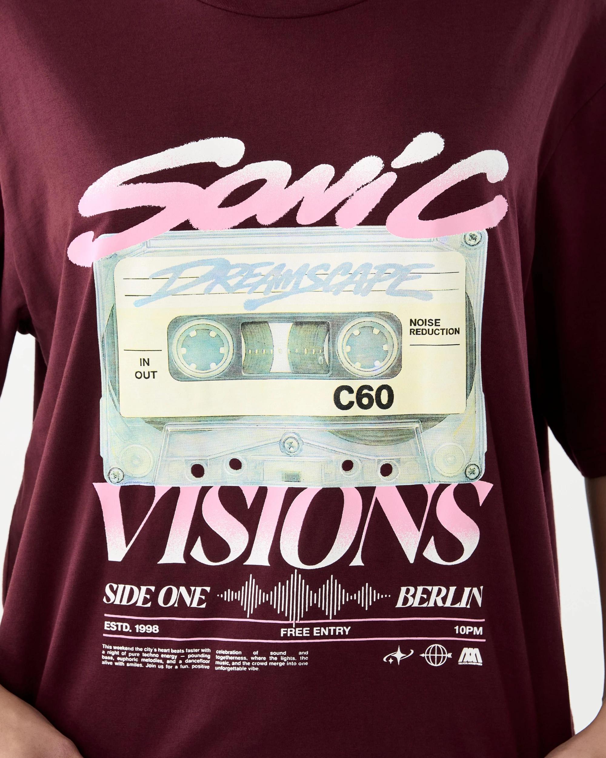 6 Short Sleeve Oversized Chopped Print T-shirt Prt Royal, 6 of 6