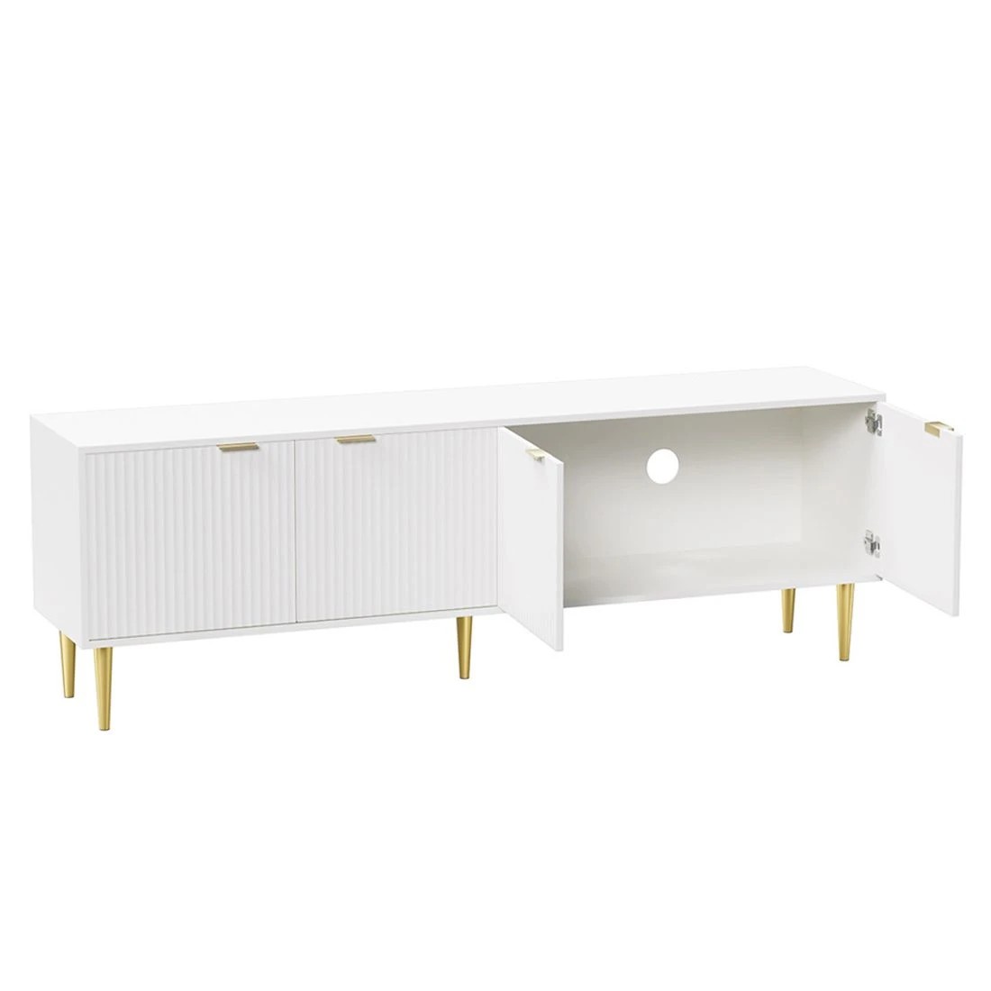 5 Artiss TV Cabinet Entertainment Unit Stand Storage 180CM - White, 5 of 6
