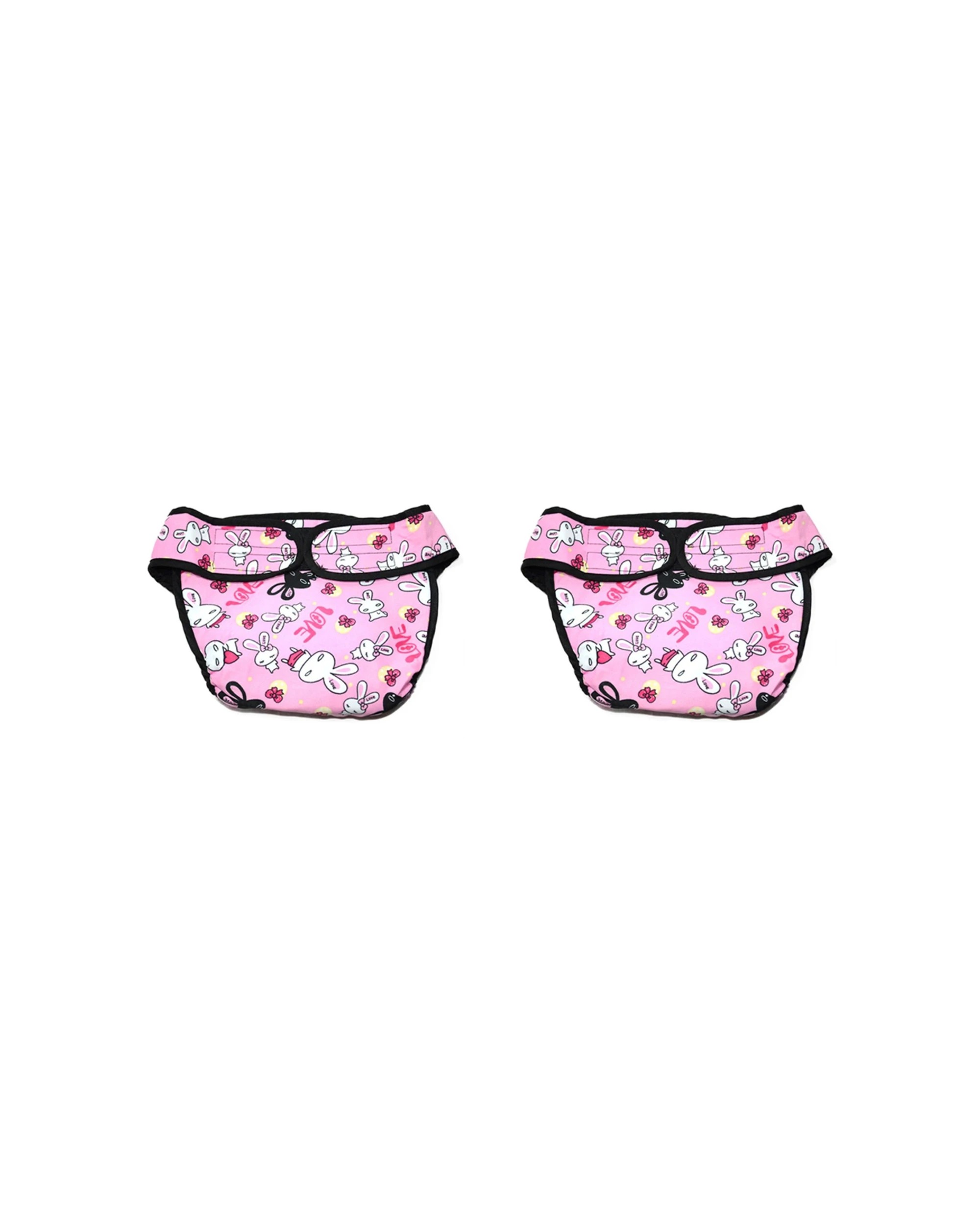 1 Cotton More 2pc Female Dog Reusable Sanitary Underpants Diaper Cotton Blend L - Pink, 1 of 2