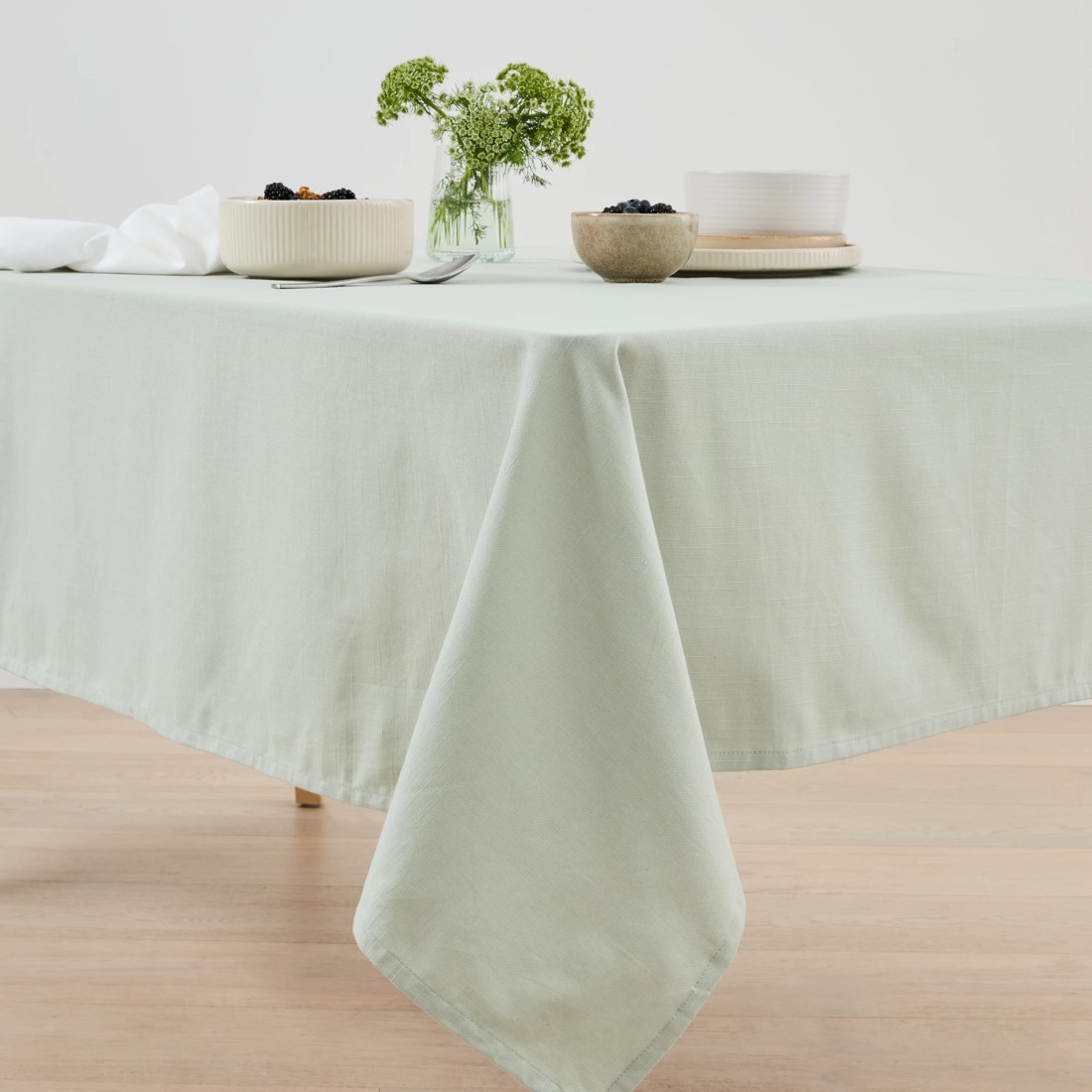 1 Sage Extra Large Linen Look Table Cloth, 1 of 5