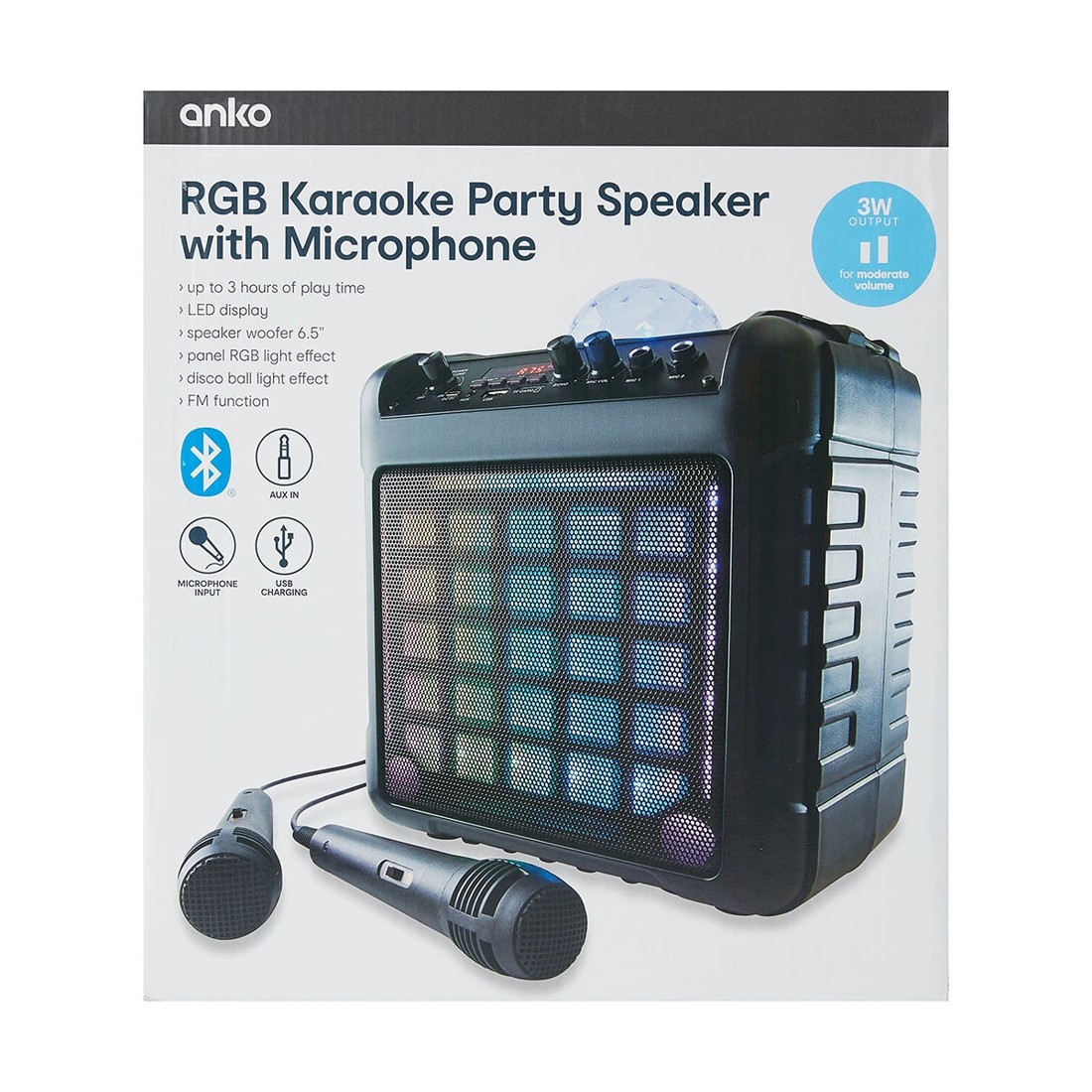 10 Karaoke Party Speaker with LED and 2 Microphones, 10 of 10